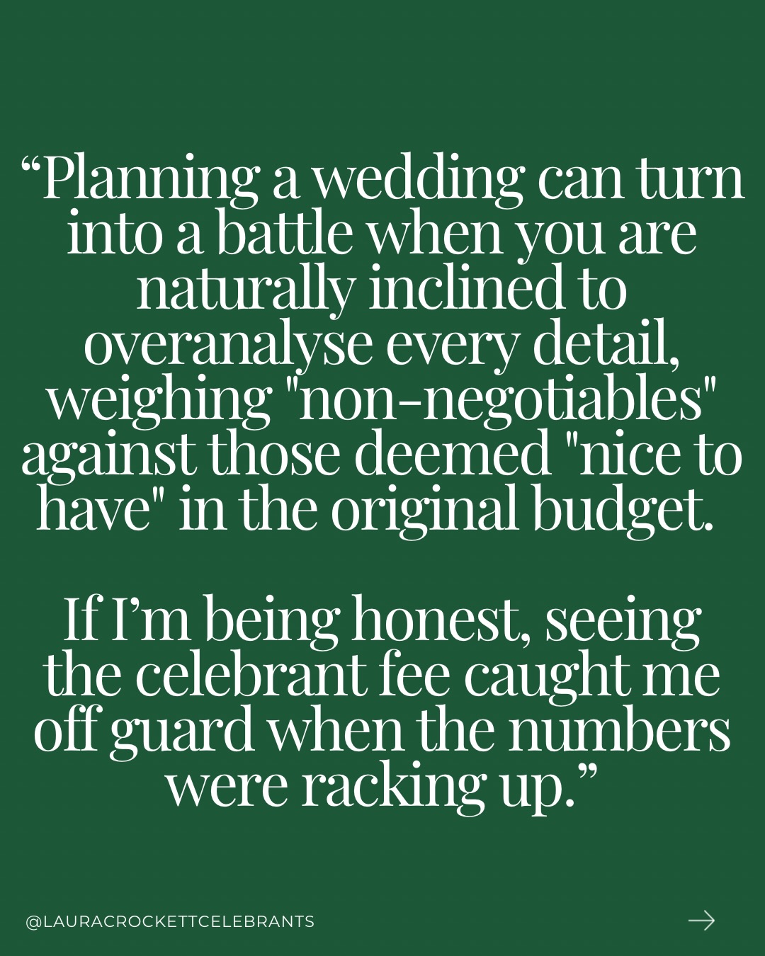 “A celebrant like Laura actually belongs in that non-negotiable bracket”
.
When you invest in an experienced celebrant, you are investing in far more than someone to simply stand up and deliver a wedding ceremony.
.
You are investing in a ceremony expert; someone who knows how to read a room, set the tone, evoke emotion, hold presence and make your guests feel completely immersed right from the start.
.
Your wedding ceremony creates the atmosphere for the entire day, so how do you want it to feel?
.
Mark and Robyn’s review takes you through the whole process, and hearing that their ceremony ended up being a highlight of the day and considered a ‘non-negotiable’ is the greatest compliment.
.
Personally I think the most important thing about your wedding day is not how it looks, it’s how it feels. If you agree, then a celebrant should be on your list of ‘non negotiables’ too. 🫶🏼
.
@mickletonhillsfarm
.
Laura Crockett is an independent celebrant who creates relaxed, fun, romantic and personal wedding ceremonies across The Cotswolds, Warwickshire, Gloucestershire and Worcestershire.