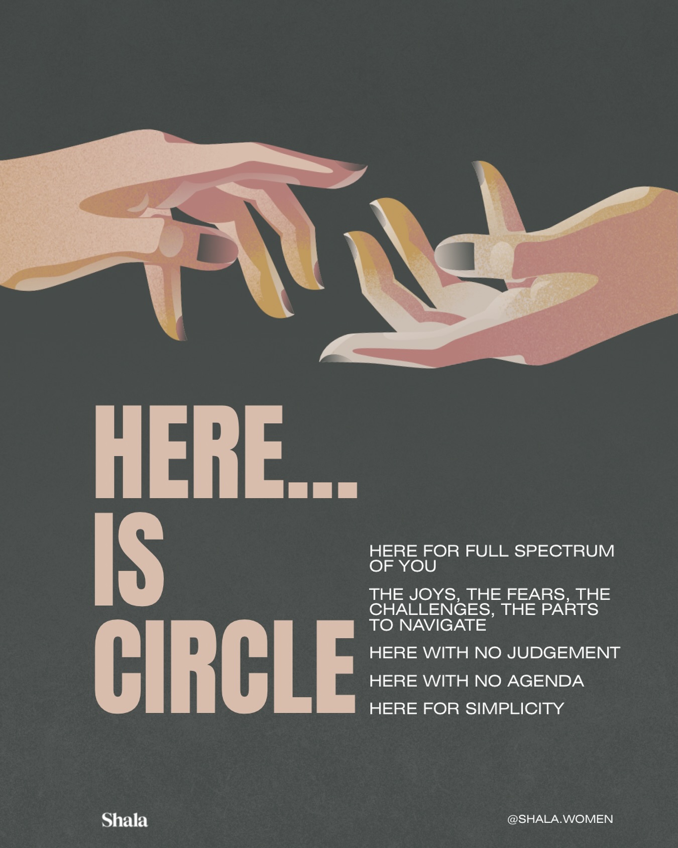 Here for the full spectrum of you
The joys, the fears, the challenges, the parts to navigate
Here with no judgement
Here with no agenda
Here for simplicity
Here... is Circle 🫶✨
-
Our online Circle membership is coming your way very soon…💫
#womenscircles #womenscirclesuk #womenscirclefacilitator #womenscircletraining #shalawomen