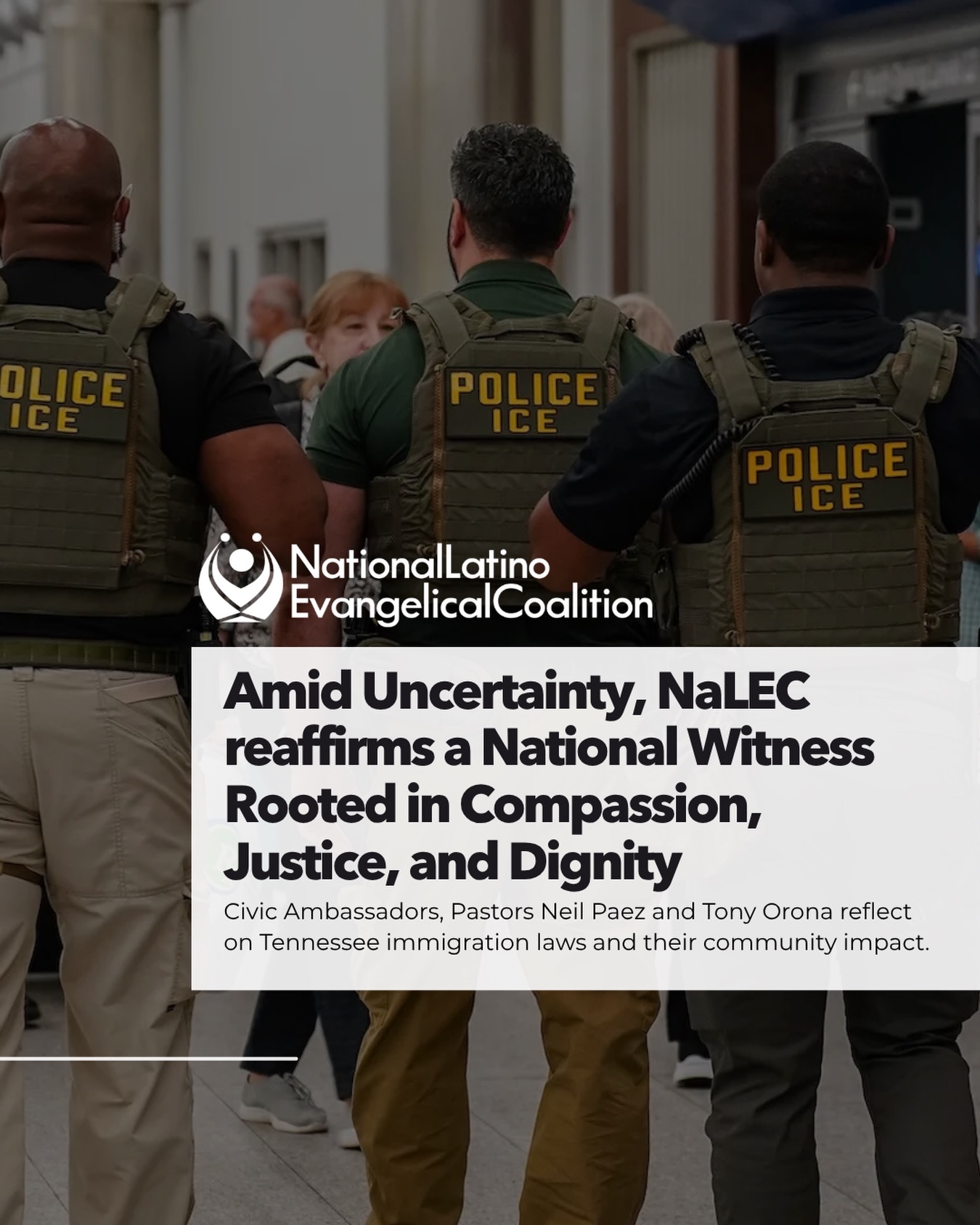 Even as public attention shifts and headlines fade, the work continues.
The National Latino Evangelical Coalition - NALEC
remains actively engaged in its national civic witness, steadfast in its commitment to a gospel-centered voice rooted in justice, compassion, truth, and the inherent dignity of every human being.
NaLEC extends gratitude to Civic Ambassadors @paez_neil and @tony_orona for their faithful leadership and public engagement in @tennesseannews.
➡️Read full article here: https://www.theleafchronicle.com/story/opinion/readers/2026/05/07/tennessee-immigration-laws-hb1704-hb1705-churches/89973313007/
In their recent opinion piece published in The Tennessean, they reaffirmed a guiding conviction shared across our network: the affirmation of both the rule of law and the inherent dignity of every person.
NaLEC continues to advocate for comprehensive immigration reform that is lawful, orderly, and humane, advancing policies that reflect justice, compassion, and the dignity of all people as image-bearers of God.
We remain committed. We remain engaged. We continue forward.
Join the Movement! Visit ➡️www.nalec.org
#NaLEC #FaithfulWitness #ImmigrationReform #Tennessee