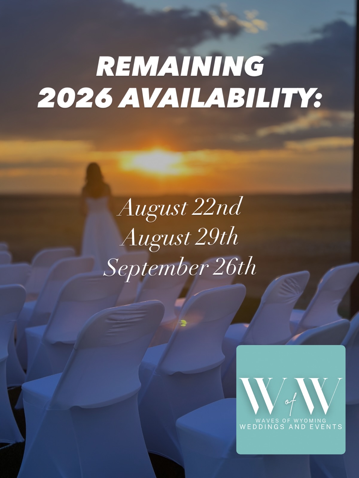Why wait?! This new Wyoming wedding venue has just a few more weekends available. Located 2 hours from the Colorado border at Glendo State Park.
What makes us different👇
🙌🏻 Multi-Day Access
🏞️ 120-Acre Sanctuary
🏔️ Stunning Mountain Views
📸 Just 5 Minutes from Sandy Beach
☀️ Outdoor event space for 300+
🌧️ Flexible indoor event space for 50
🌿 Artificial Ceremony Lawn
✨ Open-Air Wedding Pavilion
💧 Multiple Water Features
💄 Bridal Suite
🤵🏼♂️ Groomsman Suite
🚻 5 Stall Men’s and Women’s Restrooms
⛳ On-Site Putting Green
🐴 Equine Experiences
🛏️ On-Site Lodging
⚓️ Themed Rooms
🌊 Endless Adventures at Glendo State Park
Contact us for discounted 2026 rates!🩵