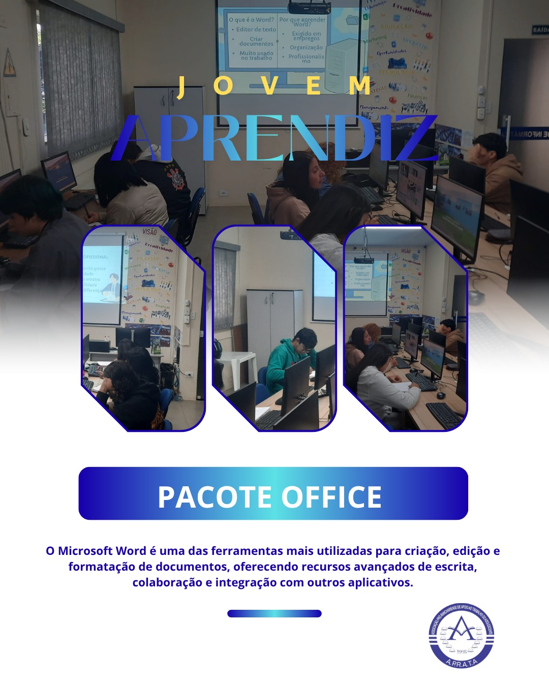 💻🚀 Nos dias 11 e 12, nossos alunos viveram mais uma etapa importante na jornada de aprendizado e preparação para o mercado de trabalho!
Nas aulas de informática com o educador Bruno, a turma iniciou os primeiros conhecimentos sobre o Word, uma das ferramentas mais utilizadas do Pacote Office e indispensável em diversas áreas profissionais. 📄✨
Durante as atividades, os alunos aprenderam funções básicas, formatação de textos e os primeiros passos para criar documentos de forma organizada e profissional. Mais do que aprender informática, eles estão desenvolvendo habilidades essenciais para o futuro, ampliando oportunidades e construindo novos caminhos. 🌟
Cada aula representa um avanço, cada descoberta fortalece a confiança e cada conhecimento adquirido aproxima nossos alunos dos seus sonhos e objetivos profissionais. 💙
O começo de uma grande trajetória de aprendizado, crescimento e sucesso! 👏🎯
