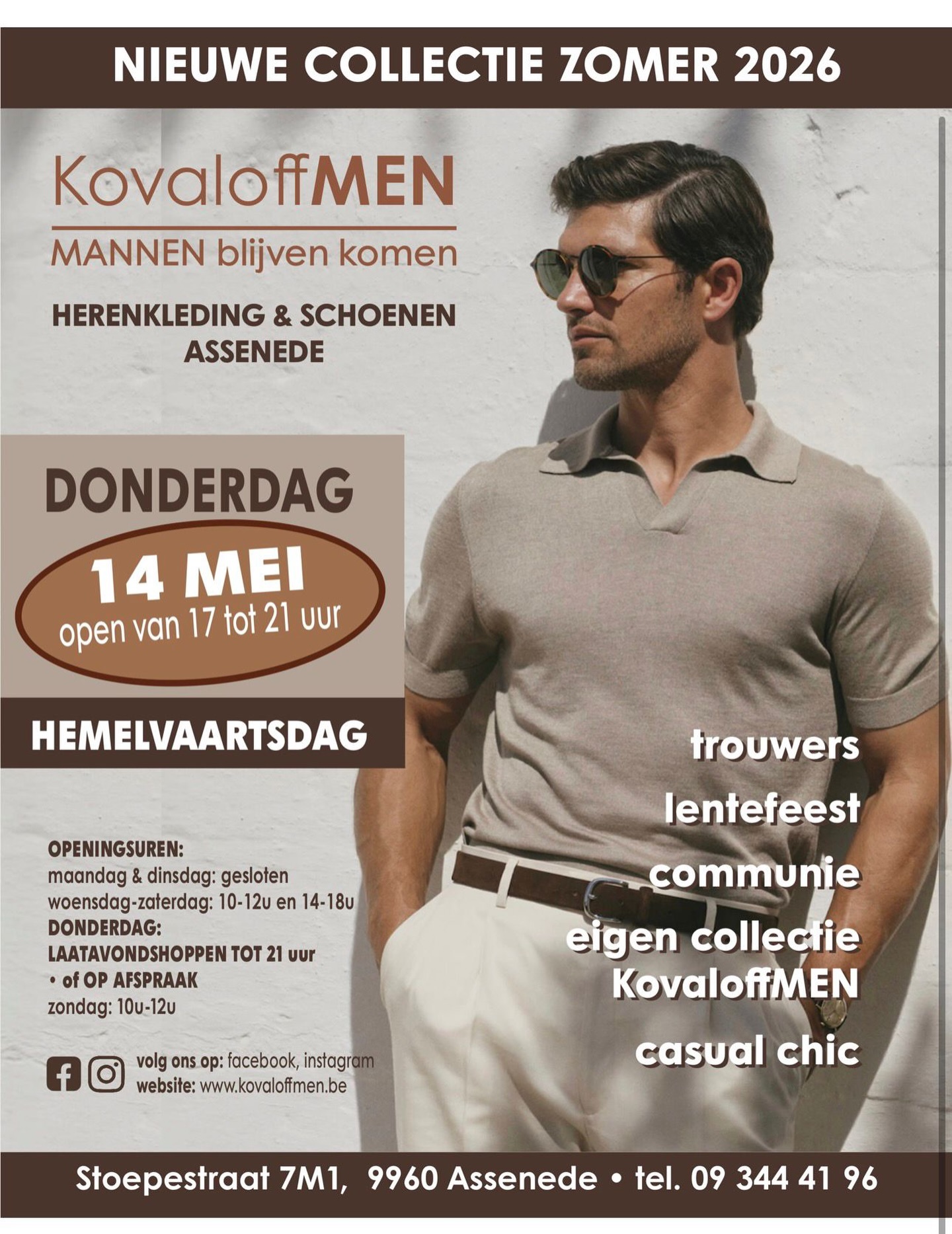 Open op donderdag 14 mei van 17u tot 21! Kom langs op de feestdag in alle rust!