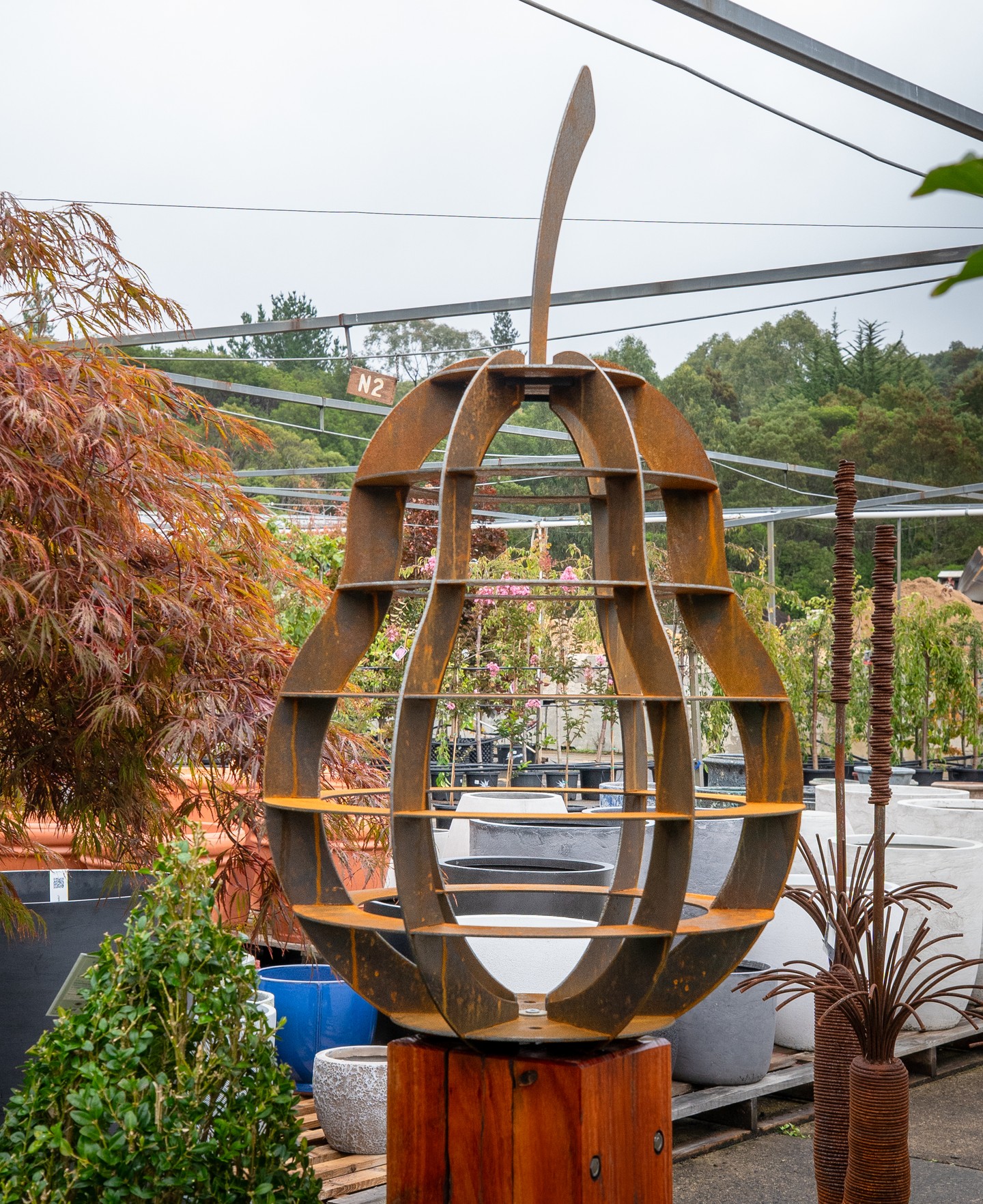 A selection of Kelly Metal sculptures and garden art is now on the floor at Macedon Nursery & Garden Supplies. The pear form pictured is corten steel, Australian made, and develops a deeper rust patina over time as the material weathers naturally outdoors.
The Kelly Metal range extends to several different sculpture designs, pop in to see our unique range.
#macedonnursery #gardensculpture #gardendesign
