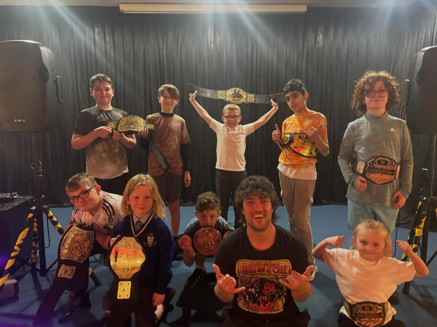 Last night all of our mini wrestlers were awarded their very own wrestling belts. They were delighted. @axelstrife_