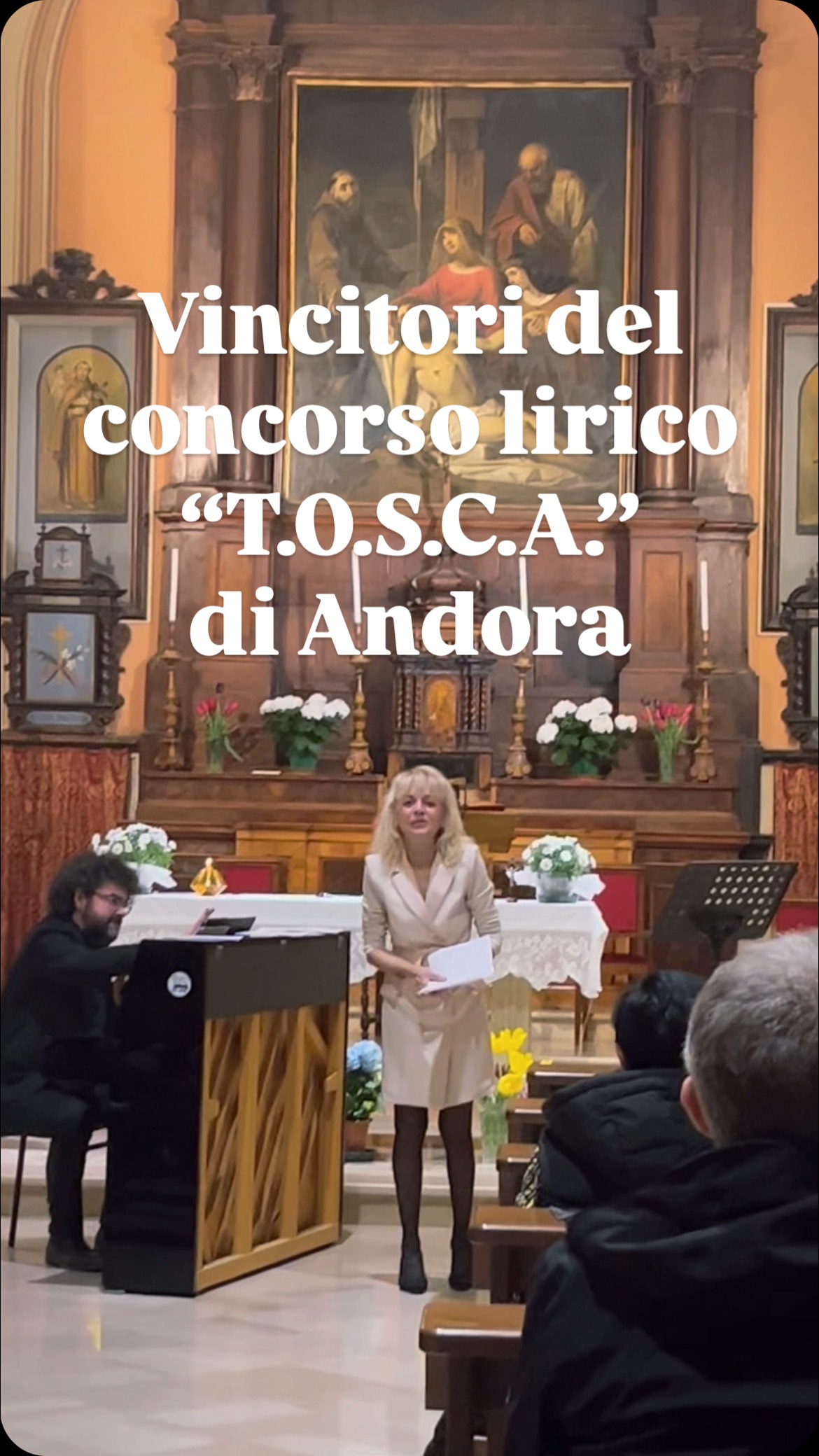 11.04.2026
âVincitori del concorso lirico T.O.S.C.A. di Andoraâ đ¤đ¤đšâď¸âď¸
Il concerto dellâ11 aprile presso la Chiesa dei Frati Cappuccini si è svolto con grandissimo successo, regalando al pubblico una serata intensa, elegante e ricca di emozioni.
Protagoniste della serata le vincitrici del concorso lirico âT.O.S.C.A.â di Andora: i soprani Tao Cong e Sofiia Yablonska, accompagnate al pianoforte dal M° Alceste Neri.
Il programma ha attraversato pagine tra le piĂš amate del repertorio vocale: dalla brillante eleganza di Rossini e Mozart, al lirismo di Puccini, fino alla profonditĂ espressiva di Verdi, Cilea, Mascagni e Tosti, con momenti di rara intensitĂ e raffinatezza musicale. Un viaggio tra opera e salotto musicale, capace di coinvolgere e sorprendere il pubblico fino allâultima nota.
Ringraziamo di cuore la Chiesa dei Frati Cappuccini per lâospitalitĂ , lâassociazione ISAL per il sostegno e la presenza, e la maestra Francesca Pedaci (Bologna) per la raffinata presentazione dei brani operistici.
Grazie al nostro pubblico, sempre attento e caloroso: siete lâanima dei nostri concerti!
#galamusicfestival #musica #imola #concerto #opera