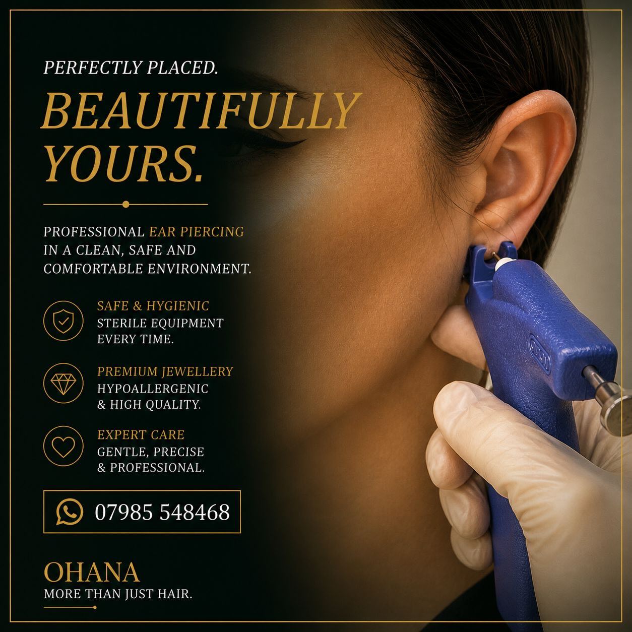 Thinking about getting your child’s ears pierced this summer ? Claire’s has closed but u don’t know where to trust ? We are a family friendly home salon where comfort and ease is key. £40 for both ears including earrings solution and after care ! Book today for the 6 weeks of summer with new sparkling beautiful piercings. Nervous ? Don’t worry we have trained professionals that are great with kids, we will be patient and trusting with your first pair x