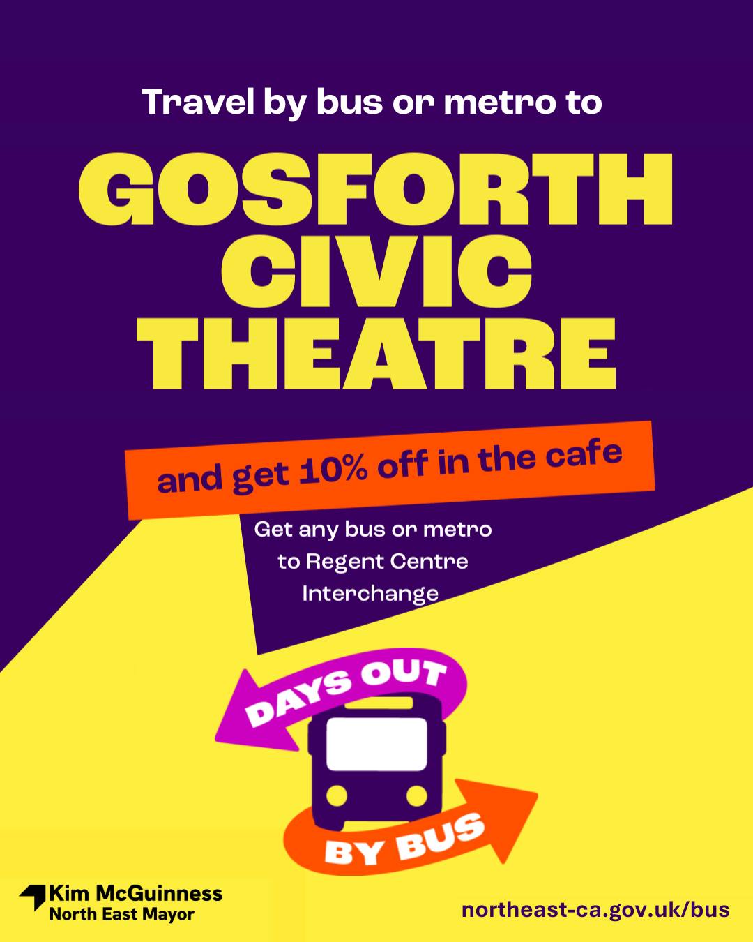 We’re proud to be part of #DaysOutByBus! 🚌
Enjoy 10% off in our cafe when you travel by bus or Metro and show a valid same-day ticket.
Whether you’re visiting for a family day out, a coffee, or a spot of remote working, it’s a simple way to make your journey more rewarding.
No parking, no petrol - just hop on and head our way. 🚍
Find out more, see other participating venues, and plan your route at northeast-ca.gov.uk/daysoutbybus