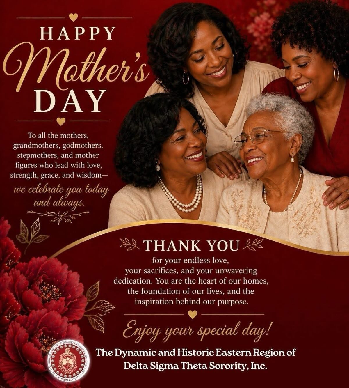 #Repost @easternregdst
Today we honor and celebrate mothers everywhere.
We recognize the love, strength, wisdom, and sacrifice of mothers, grandmothers, godmothers, and all who nurture, guide, and uplift others with grace and care.
Your impact shapes families, strengthens communities, and inspires generations.
Happy Mother’s Day.
#DST1913 #EasternRegionDST #TheEAST #DSTEasternRegion