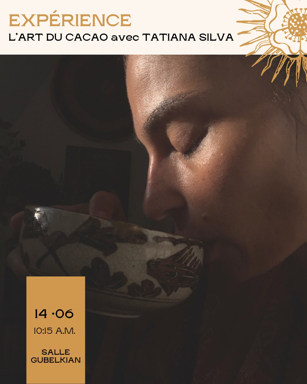 đ«đ·âš RITUEL â Tatiana Silva, Lâart du cacao âšâšUne invitation Ă ralentir, Ă Ă©couter, Ă revenir Ă soi
ConsommĂ© depuis des millĂ©naires, le cacao a traversĂ© les civilisations, les rituels et les palais avant dâarriver jusquâĂ nous.
Bien avant dâĂȘtre associĂ© au plaisir ou au bien-ĂȘtre, il fut une fĂšve sacrĂ©e, porteuse de lien, de force et de prĂ©sence. Les peuples de MĂ©so-AmĂ©rique y reconnaissaient une matiĂšre vivante, capable dâouvrir un passage vers lâinvisible, vers la terre, vers soi.
Tatiana Silva nous fait lâhonneur dâanimer ce rituel, et nous invite Ă rencontrer le cacao autrement. Non comme une simple boisson, mais comme un espace intĂ©rieur. Une matiĂšre chaude, profonde, enveloppante, qui nous demande de ralentir.
Un moment simple et précieux pour écouter ce qui murmure en nous, déposer le bruit du monde, et revenir à une forme de présence plus douce, plus habitée.
Places limitées à 15 ùmes uniquement. Rituel en français.
đŹđ§âš RITUAL â Tatiana Silva, The Art of Cacao âšâšAn invitation to slow down, listen and return to yourself
Consumed for thousands of years, cacao has travelled through civilizations, rituals and countless palates before reaching ours.
Long before being associated with pleasure or well-being, cacao was regarded as a sacred bean, carrying connection, strength and presence. For the peoples of Mesoamerica, it held a living dimension, opening a path towards the invisible, the earth and the self.
Tatiana Silva will honour is by leading this ritual and invites you to encounter cacao differently. Not simply as a drink, but as an inner space. A warm, deep and enveloping presence that asks us to slow down.
A simple and precious moment to listen to what quietly moves within, lay down the noise of the world, and return to a gentler, more grounded presence.
Limited to 15 souls only. In French.
đïž Dimanche 14 juin, 10h15âšđ Salle GubelkianâšMaison Internationaleâšđïž EntrĂ©e libre sur prĂ©sentation du billet du festival, dans la limite des places disponibles
#paristeafestival #ptfouiouiouiđ„ #artducacao #tatianasilva