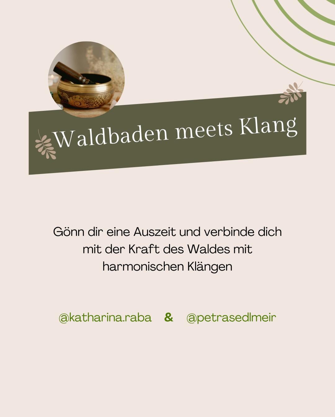 🌿 Waldbaden meets Klang 🎶
Eine Auszeit draußen in der Natur.
Achtsames Waldbaden trifft auf sanfte Klänge – zum Durchatmen, Entspannen und Auftanken. 🍃✨
🌱 Im Juni
Alle Details findest du im Beitrag.
Wir freuen uns auf dich 💚 Katharina & Petra
#waldbaden #klangreise #achtsamkeit #natur #entspannung