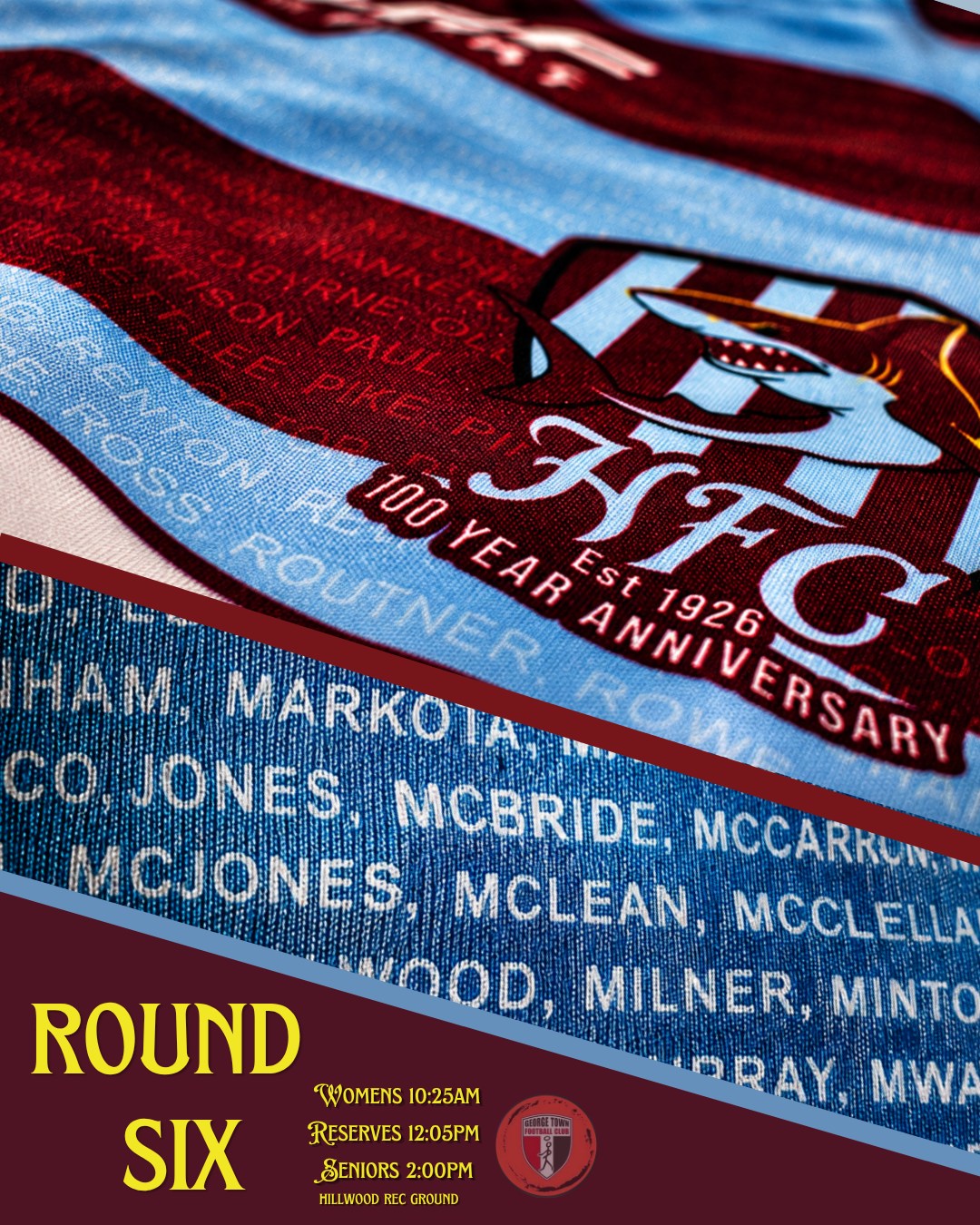 π¨Round 6 is here.
And itβs Special! π―π¦
Here is a sneak peak π
This weekend against Georgetown all teams will be playing in our heritage guernsey with the names of every player that have donned the Hillwood Sharks jersey over the years.
All part of our π―year celebrations.
ποΈSaturday 16th May
πHillwood
π₯ Women 10:25am
π Reserves 12:05 pm
π Seniors 2pm
#finsup