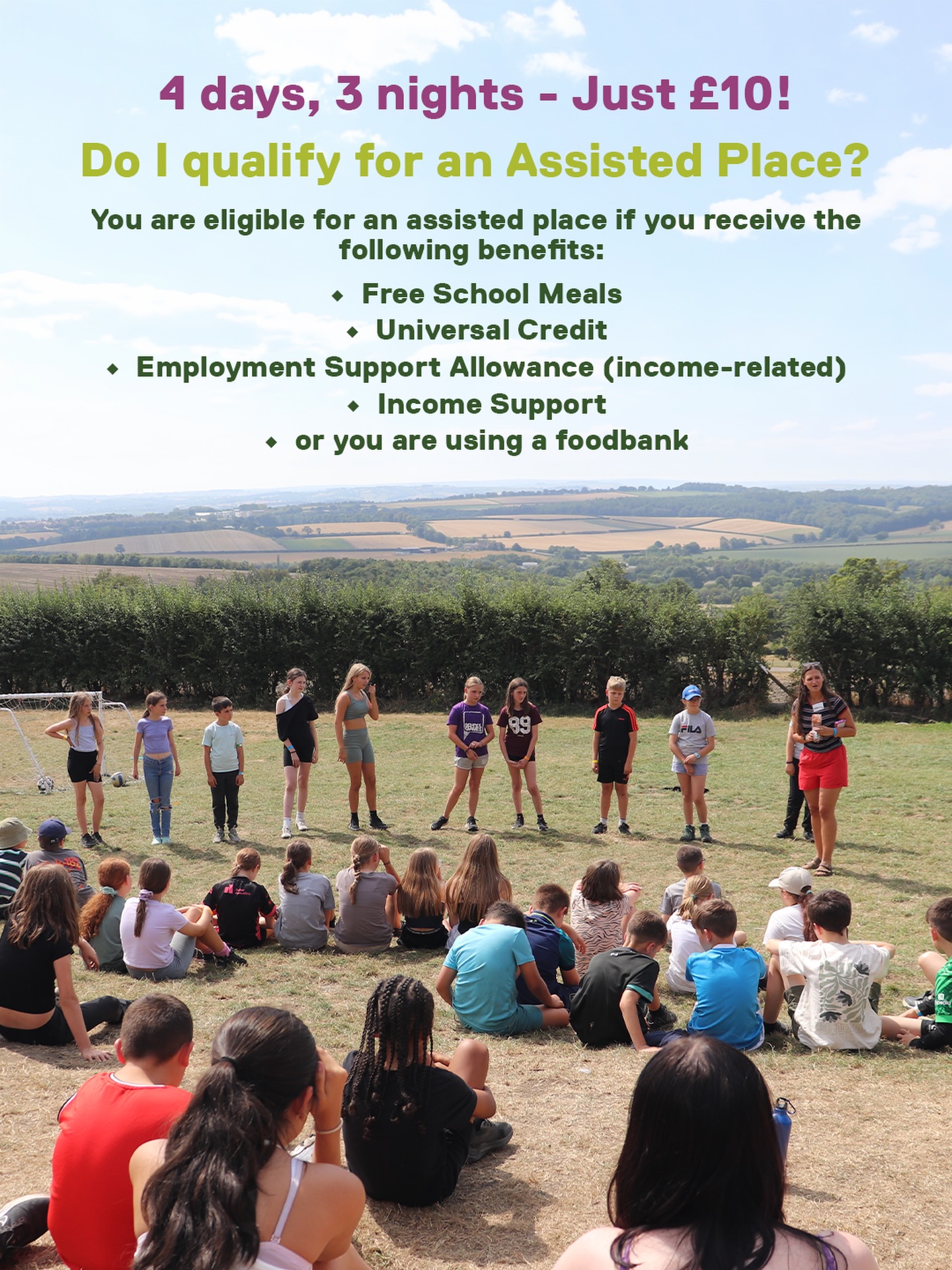 Helping make summer accessible for every child ✨⛺
A four-day residential camp for just £10? Thanks to our charity funding and support through the HAF scheme, that’s exactly what we’re able to offer through our assisted places programme 💛
At a time when childcare and holiday activities can be expensive, we’re proud to keep Camp affordable and accessible for families across Kirklees and beyond.
That includes:
🏕 4 days & 3 nights away
🍽 Meals included
🚌 Transport included
🎯 Activities every day
💛 New friendships & unforgettable memories
From waterslides and climbing to campfires and games, Camp gives children the chance to try new things, build confidence and enjoy a proper summer adventure.
📍 Near Woolley Edge, West Yorkshire
👧 For children in Years 4–7
💷 Full price: £66 | Assisted places: £10
🏕 Six camps across July & August
You may be eligible for an assisted place if your child receives free school meals or your family receives support such as Universal Credit, Income Support / ESA, or uses a food bank.
👉 Find out more & book: kirkleessummerplaycamp.com