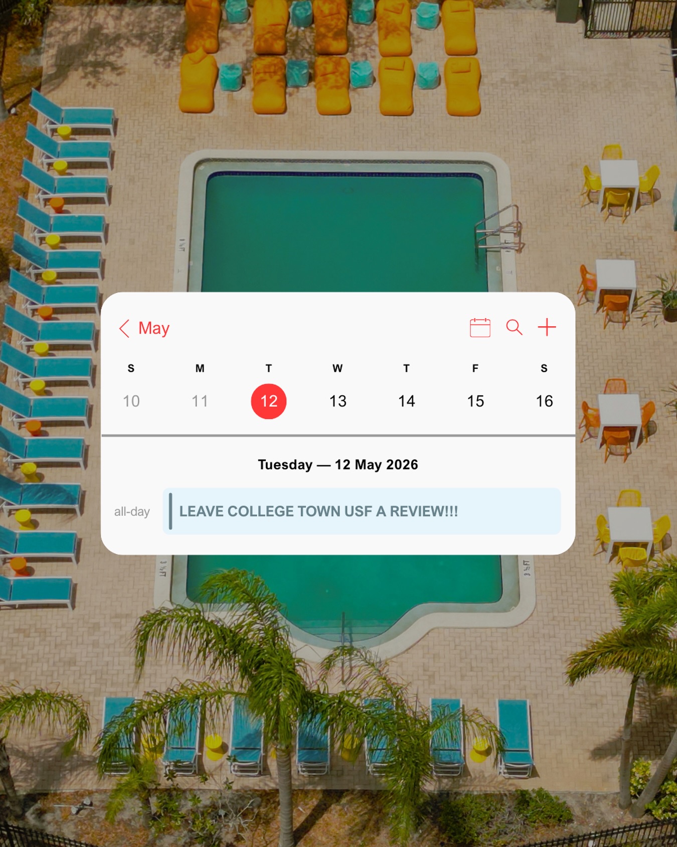 📝 What’s on the agenda today? Oh right—leave us a review! 🌟
Love living here? Let the world know! Your feedback helps us keep the vibes high and the community growing. 🏢✨
Click the link in our story to share your experience! 🔗
#CollegeTownCommunities #LiveWithin #collegetownusf