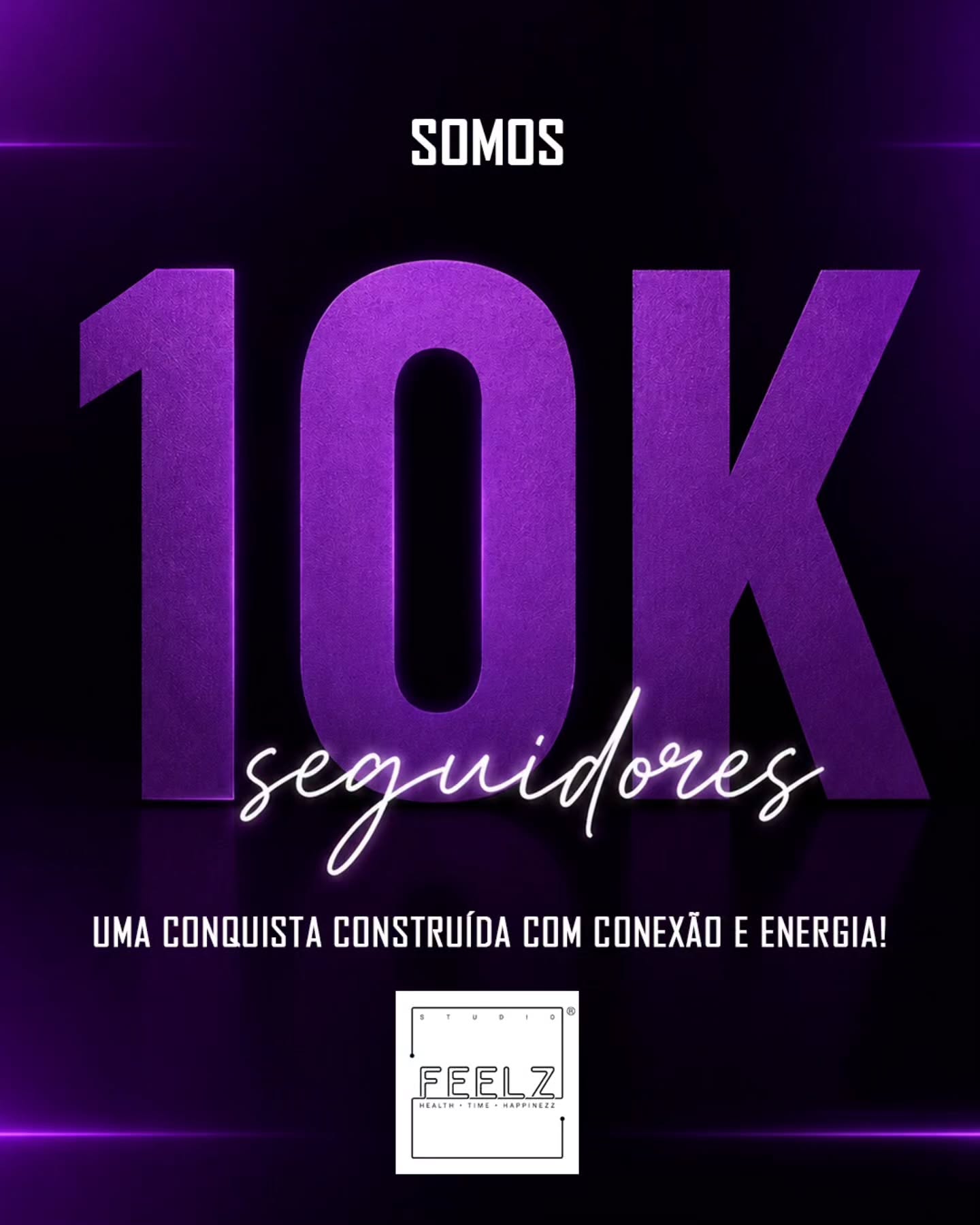10 mil pessoas conectadas pela mesma energia. ⚡💜
Cada treino, cada evolução, cada mensagem e cada conquista fizeram parte dessa trajetória.
A Feelz nasceu para transformar a forma de cuidar do corpo, da saúde e da performance — e ter vocês aqui faz tudo isso ganhar ainda mais sentido.
Mais do que seguidores, construímos uma comunidade movida por conexão, energia e transformação.
Obrigado por fazer parte dos nossos 10K.
Essa conquista também é sua. ✨