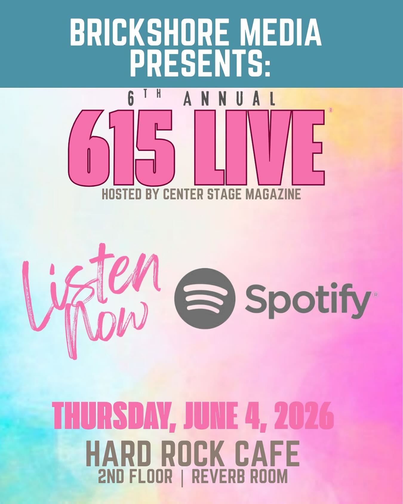 Let’s get familiar with some of the songs you may hear at our 6th Annual #615Live show on Thursday, June 4th during #CMAFest.
We put together a Spotify playlist featuring our artists who will be taking the stage. Link in bio! Comment below and let us know who you’re excited to see.
See you Thursday, June 4th at Hard Rock Cafe Nashville (second floor) from 11AM-6PM. FREE and open to all ages!