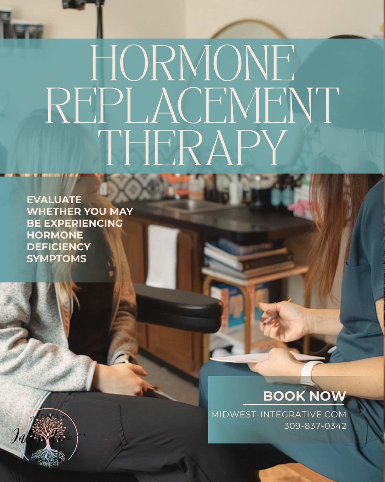 Hormone imbalances in women can occur as part of the aging process, however, genetic predispositions for certain conditions also play a significant role as well as the foods we eat, the exercise we get, and the amount of stress we experience.
Optimizing hormones is not as easy as starting (B)HRT, bio-identical hormone replacement therapy. Generally, when you are looking to optimize your hormones, you have to look at the whole body and make adjustments to your lifestyle, diet, supplementation, sleep and exercise regimen.
💻Book here —> https://www.midwest-integrative.com
📞 Give us a call —> 309-837-0342
💳 CareCredit —> https://www.carecredit.com/go/553JSV