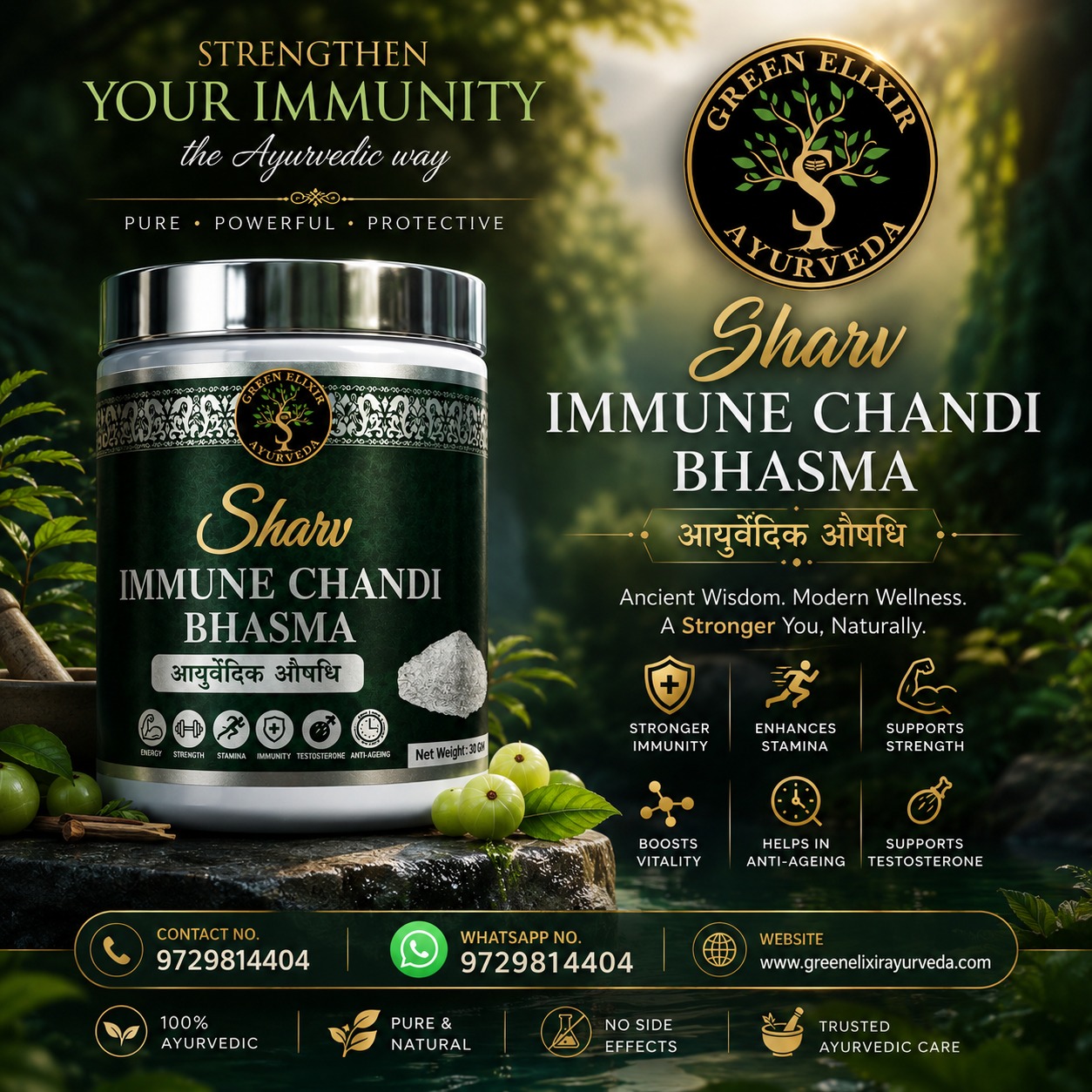 🌿✨ Immunity ka Premium Ayurvedic Power! ✨🌿
Presenting Sharv Immune Chandi Bhasma by Green Elixir Ayurveda — crafted for those who believe in strength, wellness & natural vitality. 💚
✔️ Stronger Immunity
✔️ Better Stamina
✔️ Natural Energy Boost
✔️ Ayurvedic Wellness Support
✔️ Premium Herbal Formula
Nature ki purity aur Ayurveda ki power ka perfect blend. 🌱⚜️
📞 Contact / WhatsApp: 9729814404
🌐 www.greenelixirayurveda.com
#GreenElixirAyurveda #SharvImmuneChandiBhasma #Ayurveda #LuxuryAyurveda #ImmunityBooster #HerbalWellness #NaturalHealing #AyurvedicLife #PremiumWellness #HealthyLifestyle #ImmunitySupport #HerbalCare #AyurvedicMedicine #IndianAyurveda #NaturalEnergy #WellnessJourney #AyurvedicProducts #LuxuryBrand #FitnessSupport #DailyWellness #PureAyurveda #HealthCare #AyurvedicRemedy #OrganicLifestyle #StaminaBoost #HolisticHealth #GreenLifestyle #ViralPost #ExplorePage #ınstahealth