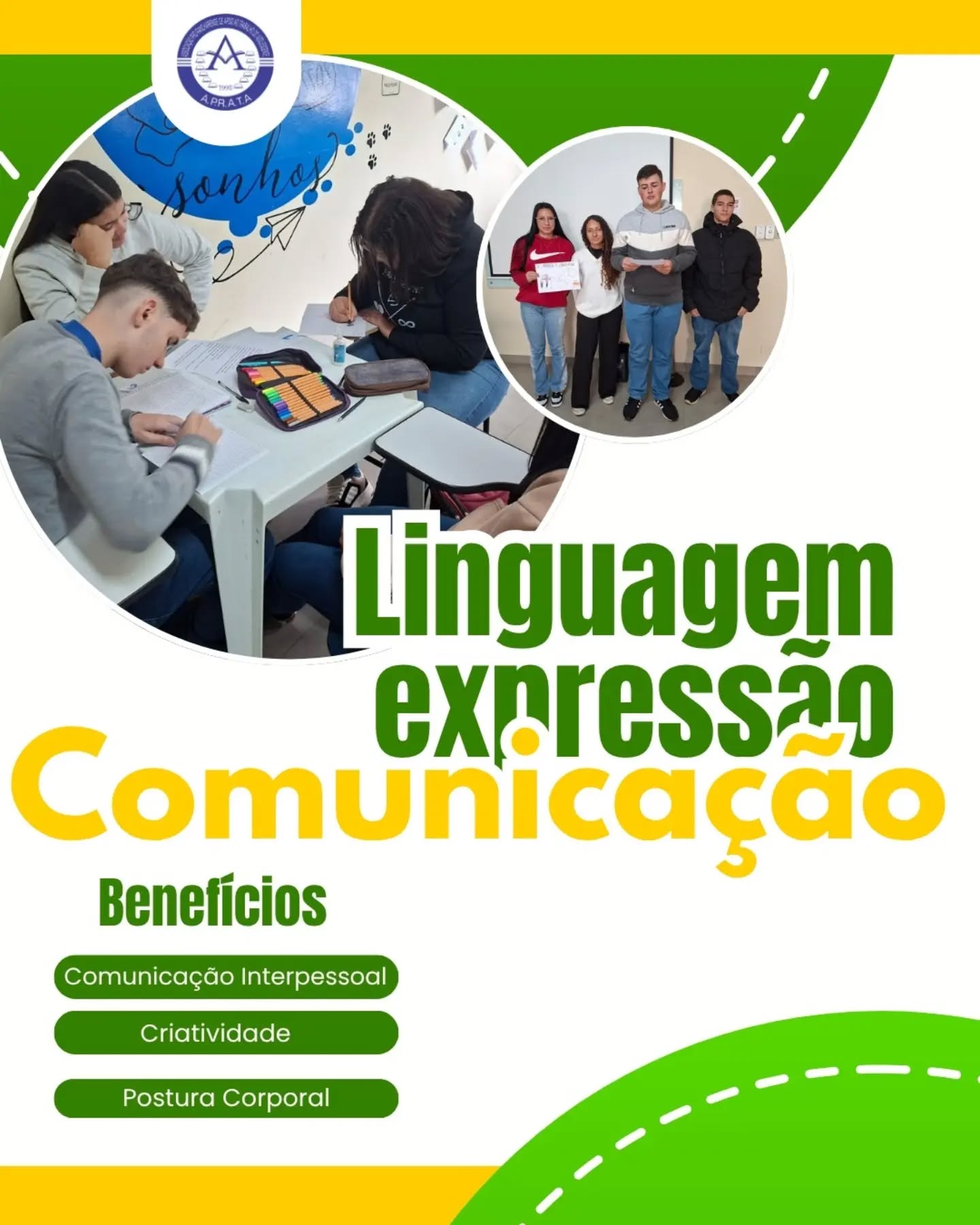 🎭✨ Nas aulas dos dias 11 e 12 de maio, na disciplina de Linguagem, Expressão e Comunicação, ministrada pela Prof.ª Elen, os jovens aprendizes participaram de uma atividade dinâmica e cheia de criatividade!
Por meio de um desafio em grupo, os estudantes descobriram que comunicar vai muito além das palavras. Expressões, gestos e emoções também transmitem ideias, sentimentos e histórias. 😊🗣️
Cada grupo construiu narrativas a partir de expressões e emoções, criando cartazes ilustrativos e apresentando suas histórias utilizando a comunicação verbal e não verbal. A atividade estimulou a criatividade, a cooperação, a interpretação e a confiança ao falar diante do grupo. 🎨🤝
Além do aprendizado artístico e social, os jovens desenvolveram competências fundamentais para o ambiente profissional, como trabalho em equipe, empatia, comunicação interpessoal, criatividade, observação e postura corporal — habilidades cada vez mais valorizadas no mercado de trabalho. 💼🚀
O resultado foi um momento de muita interação, aprendizado e expressão, reunido no painel coletivo “Expressões que Contam Histórias”. 📚❤️
Aprender a se comunicar vai muito além das palavras!
#LinguagemEComunicação #JovemAprendiz #AprendizagemProfissional #Expressão #Criatividade Comunicação TrabalhoEmEquipe MercadoDeTrabalho