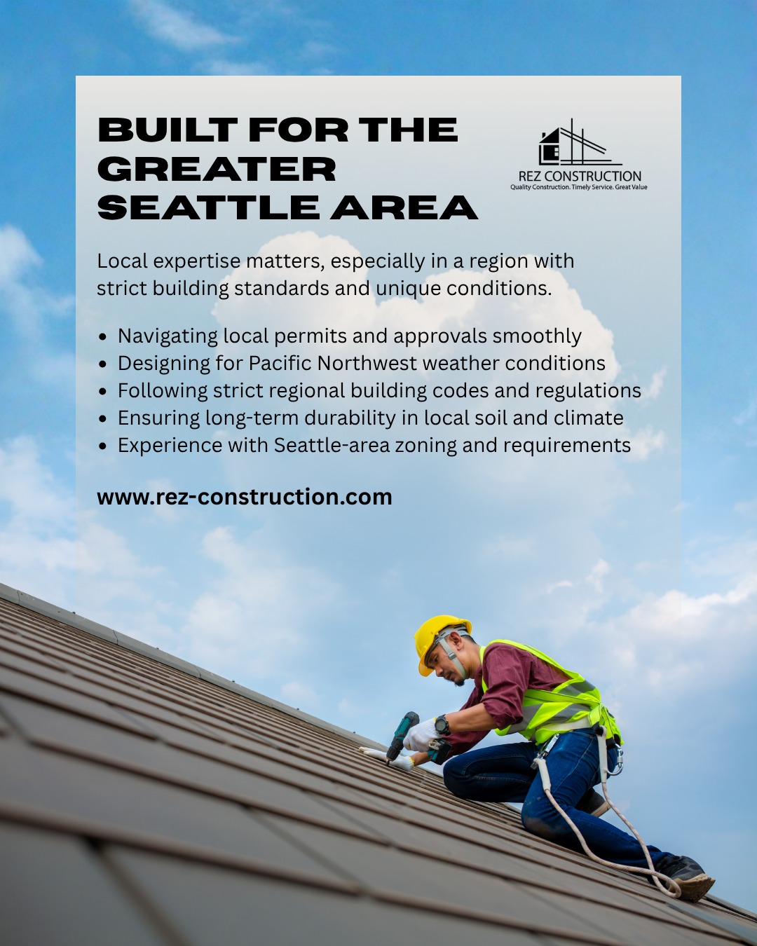 Built for the Greater Seattle Area.
Local construction isn’t just about building, it’s about understanding permits, approvals, zoning rules and how to design for Pacific Northwest weather and soil conditions.
When every detail meets regional requirements, your home is built to last.
#generalcontractor #constructionlife #designbuild #customhomes #builder #generalcontracting #remodeling #homeremodeling