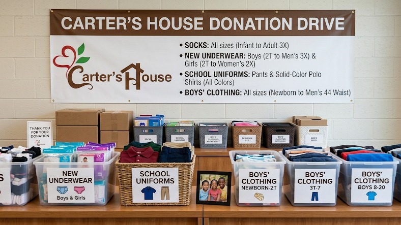 Hey, y'all! It is time to donate!
As we prepare for our 13th Back-to-School season, we need your help!
We are in need of the items listed in the photo. Drop-offs can be made in our office at the Martin Luther King, Jr. Community Center (our address is on our profile page), on Mondays and Wednesdays from 10 am to 2 pm or on Saturdays from 10 am to 1 pm.
If you have any questions or need any additional information, please feel free to DM us.
OUR FAMILIES ARE COUNTING ON YOU!
#thisisourcommunity #wetakecareofourown #CartersHouseCares