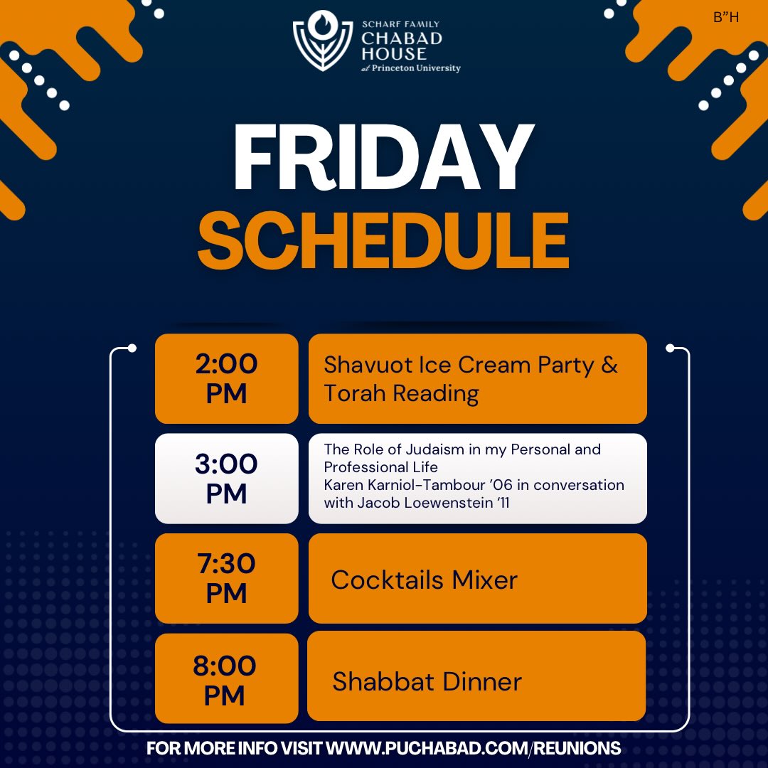 T-8 days until reunions 2026!!
We can’t wait for you to come back to Old Nassau and to your home away from home.
We have many events for you to choose from, so don’t forget to RSVP and let us know you’re coming!
www.puchabad.com/reunions