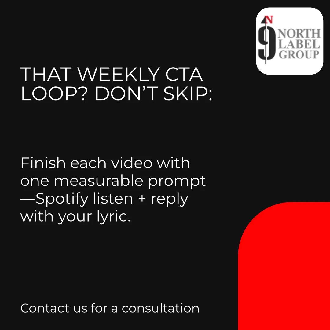 HMU: larry@ninenorthmail.com
Most country artists treat social like a vibe. If your Reel/TikTok doesn’t point to one measurable next step, you’re collecting views—not building fans.
Create a weekly loop: each video ends with one prompt (Spotify listen + reply with your favorite lyric), then track replies before radio/playlist pitches.
That weekly CTA loop? Don’t skip: Finish each video with one measurable prompt—Spotify listen + reply with your lyric. Contact us for a consultation.
#MusicBusiness #SpotifyForArtists #RadioAirplay #DigitalMarketing #DSPStrategy