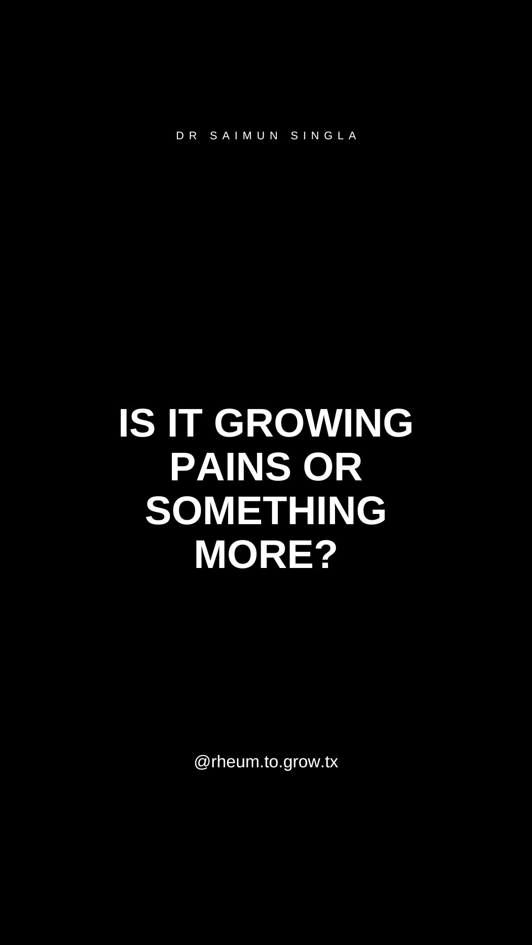 Is it growing pains… or something more? This case turned out to be oligoarticular juvenile idiopathic arthritis (JIA): the most common type of arthritis in children, affecting 4 or less joints.
Joint pain in children can frequently be dismissed as growing pains, and sometimes it's the right diagnosis. But it’s important to know the differences.
🔹 Typical growing pains:
Occur at night
Affect both legs
Do not cause swelling
Do not cause morning stiffness
Children feel normal by morning
🔹 Oligoarticular JIA often causes:
Persistent joint pain
Morning stiffness
Swelling of 4 or less joints (commonly the knee)
Changes in activity or play
💡 Why this matters:
When arthritis in children, especially oligoarticular JIA, is mistaken for growing pains, diagnosis and treatment can be delayed. Early evaluation and treatment can protect growing joints and reduce long-term complications.
📍 If your child has ongoing joint pain, stiffness, or swelling, a pediatric rheumatology evaluation is important.
👉 Learn more about arthritis, juvenile arthritis, and joint pain in children on our Pediatric Rheumatology page:
https://www.rheumtogrowtx.com/pediatric-integrative-rheumatology-care.