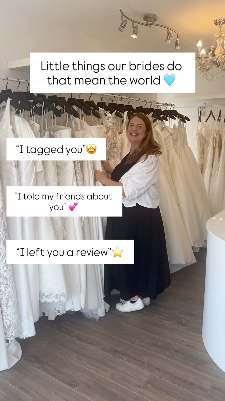 We appreciate every single one of our brides. As a small business, these things mean everything. We cherish every review, see every tag & love it when we hear you’re coming to us as you heard about us from friends or family. It honestly means the world 🩵xx