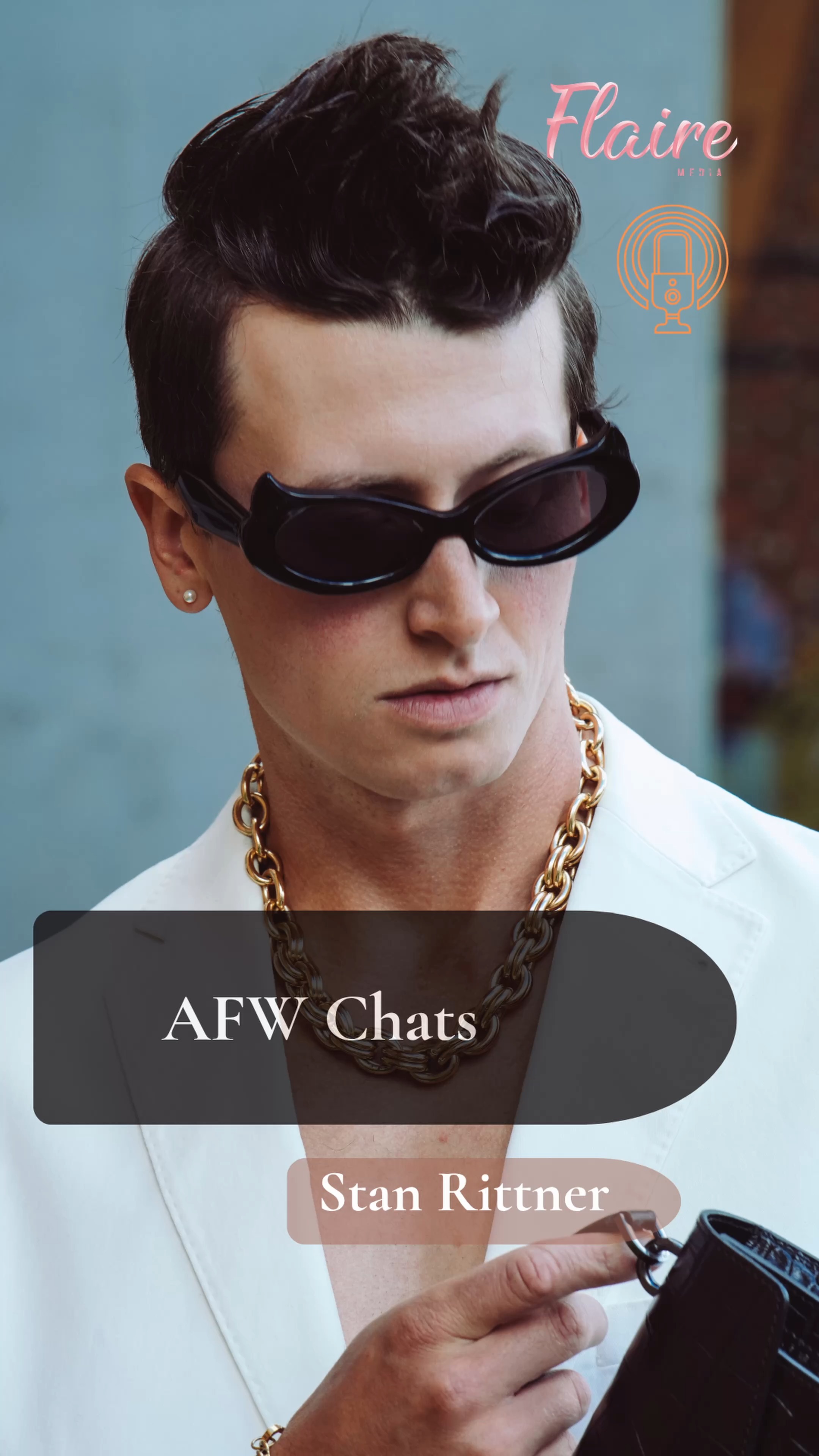🎤✨ AFW style check with singer, artist, and model Stan Rittner as he chats with Flaire journalist @tea_cozzuol about his looks for the day. From fashion choices to personal flair, Stan brings his signature energy and creativity to Australia Fashion Week 🔥 @sr_stanislas @flairezine @uagentertainmentofficial @vivek.dasgupta @melistabile.png