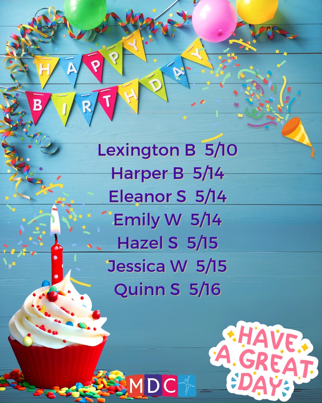 Happy birthday to our dancers celebrating this week! 🥳🎈 Enjoy YOUR day!