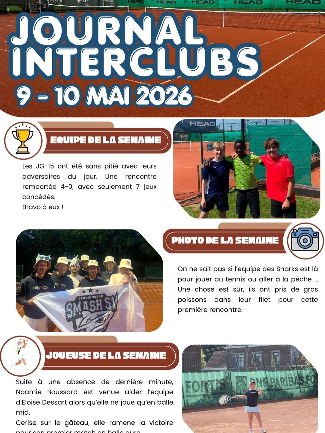 Le journal des interclubs du deuxième week-end est sorti 🤩
Quel week-end pour le Smash 51 avec un grand nombre d’équipes qui ont remporté leur rencontre 👏🏻🎾
De superbes résultats, une belle ambiance et un esprit d’équipe au rendez-vous tout au long du week-end 😎