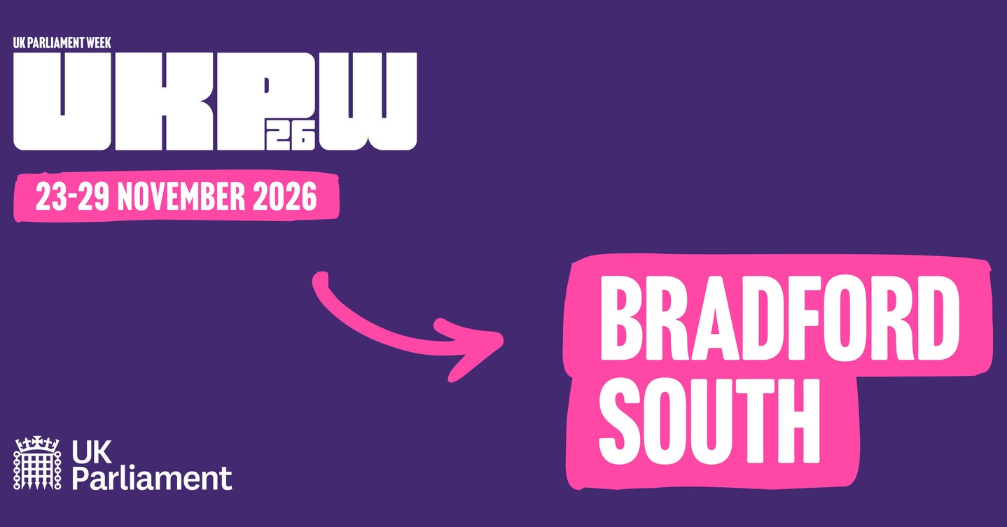 I’m encouraging schools, youth groups and community organisations across Bradford South to get involved in UK Parliament Week (23–29 November)🗳️
It’s a brilliant way to learn about Parliament, democracy and how people of all ages can have their say📢
You can sign up now for a free UK Parliament Week resource kit at: ukparliamentweek.org