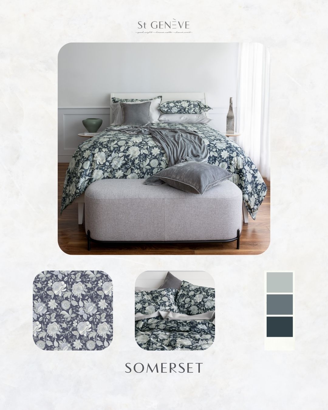 SOMERSET | PRINTED SATEEN
This floral pattern will enchant you by bringing English traditional energy, bursting with countryside charm.
100% long staple cotton
340 thread count
OEKO-TEX® certified (137 CITEVE)
Made for St Genève in Portugal
stgeneve.com/product-page/somerset-printed-sateen
#castlecore #castlecoredecor #castlecoreaestheticbedroom #modernvintage #ModernTraditional #Maximillist #GrandmillennialBedroom #royalcore #Maximalism #Romanticiseyourlife