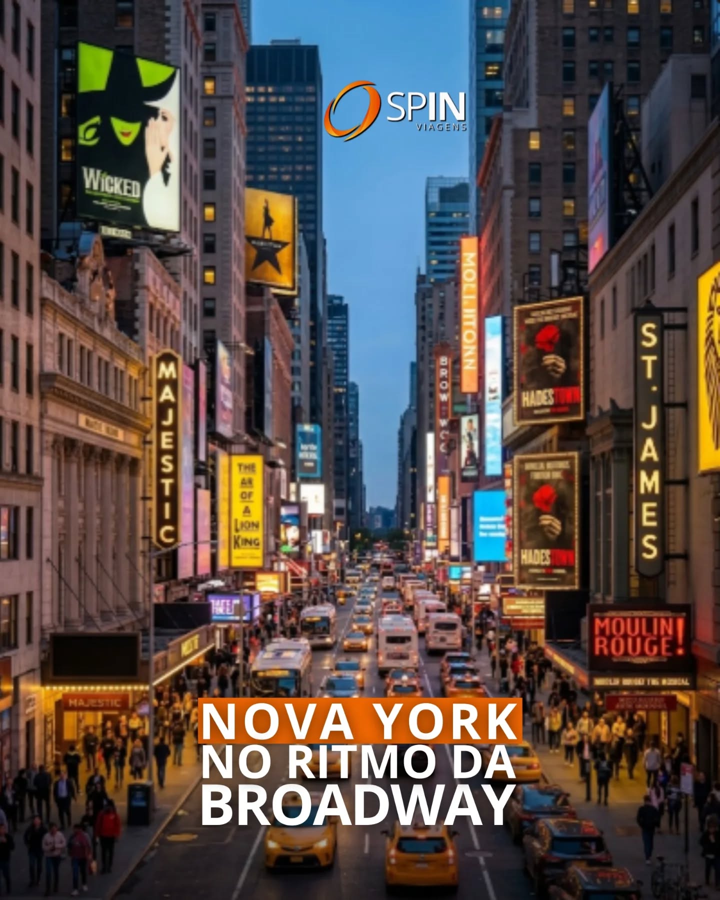 Uma matéria recente destacou que a Broadway Collection reúne quatro espetáculos indicados ao Tony Awards 2026, mostrando que este é um momento especial para planejar uma viagem a Nova York para quem ama teatro e cultura.
Para quem sonha em viver a cidade pelo olhar dos palcos, a SPIN Viagens sugere um roteiro perfeito para fãs da Broadway:
🎭 Dia 1
Chegada em Nova York, passeio pela Times Square e, à noite, assistir Schmigadoon!, um dos grandes destaques da temporada.
🎭 Dia 2
Manhã no Central Park, almoço no Theater District e, à noite, The Lost Boys, A New Musical, indicado em múltiplas categorias este ano.
🎭 Dia 3
Visita ao Museum of Modern Art e encerramento com Ragtime, uma das produções mais comentadas da temporada.
🎭 Dia 4
Último dia para passear pela Fifth Avenue e fechar a viagem com Two Strangers (Carry a Cake Across New York), uma produção leve, divertida e totalmente conectada com o espírito da cidade.
Viajar para Nova York em época de premiações é sentir a cidade em seu auge: teatros lotados, luzes acesas e a energia única de quem vive um verdadeiro espetáculo.
✨ Com a SPIN Viagens, sua viagem para Nova York pode ser muito mais do que turismo, pode ser uma experiência de palco, emoção e memória.
.
Siga nossas dicas para uma viagem sem preocupações e para saber mais é só clicar no link da bio! 📲
.
.
.
#SPINViagens #Viagem #PlanejamentoDeViagem #Turismo #Destino