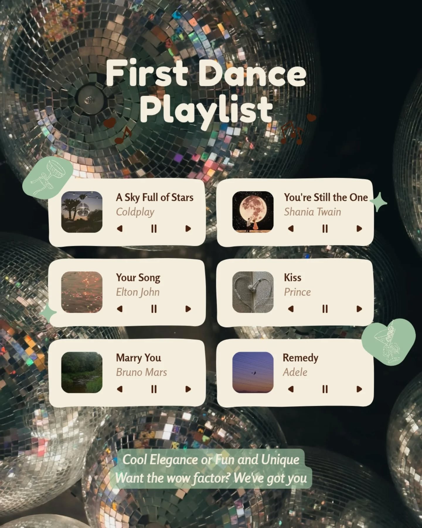 🪩 Friday Inspo 🪩
Stuck on choosing your first dance song?
Find your inspiration above!
From soft romantic ballads to upbeat party starters, there is something for everyone 🕺🏻💃🏻
With your booking of a first dance package - you choose the song, and we do the work!
Our packages are designed for all levels of ability, from confidence building to staging a showstopping dance that will leave your guests amazed ✨
Can't find the vibe your looking for?
Just tell us what you want!
All first dances are bespoke to you as a couple, designed to showcase you and your love.
💌 DM us to enquire about your booking
🪩 Head to our website to see what else we have to offer
#choreobyg #firstdance #firstdancedevon #firstdanceinspo #weddingplanningdevon
