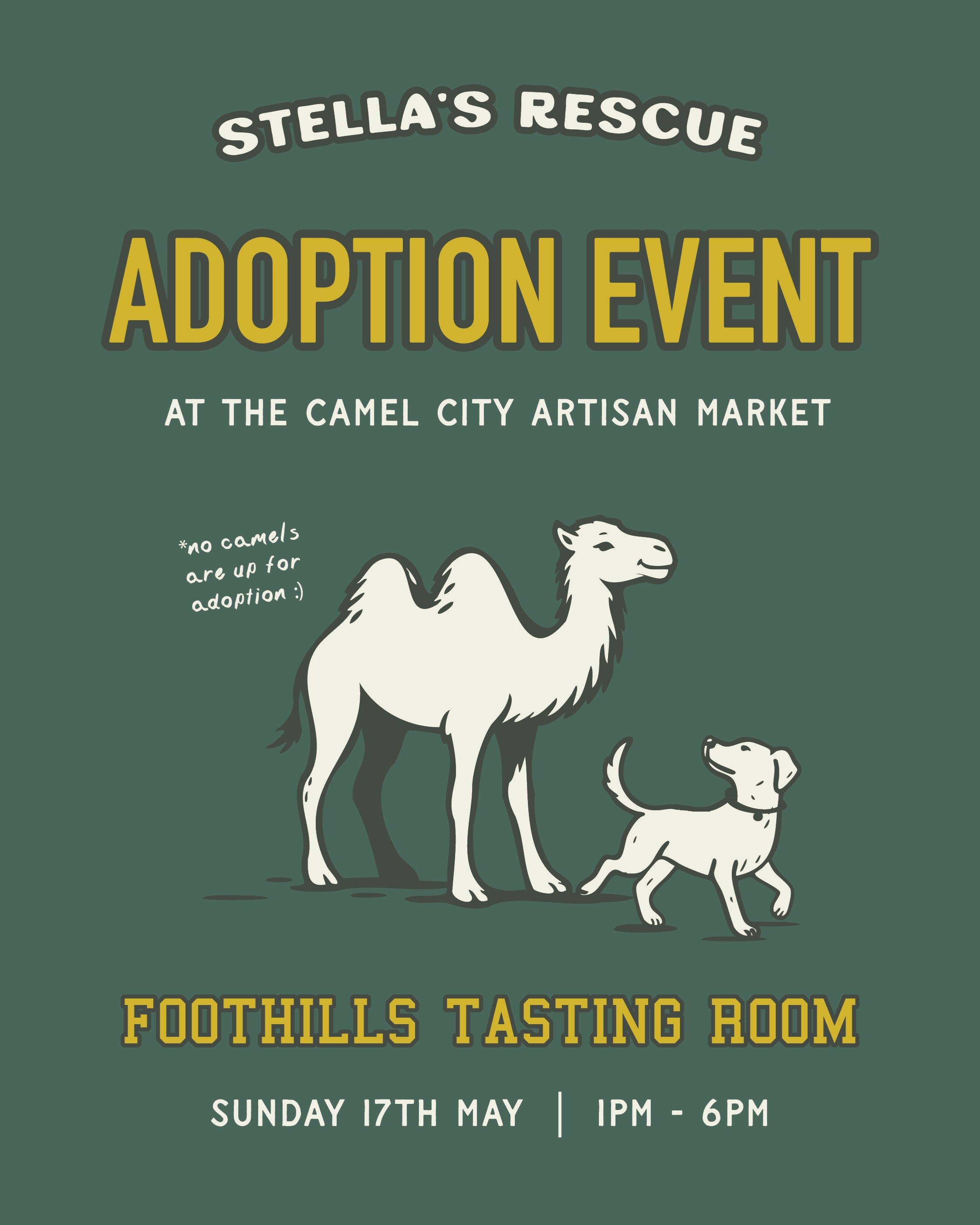 Stella’s Rescue is heading to the Camel City Artisan Market Spring Makers Market and we’re bringing the rescue crew with us.
Come stop by our booth to meet some adoptable dogs and cats, learn more about the rescue, and shop Stella’s merch. Whether you’re looking to adopt, volunteer, donate, or just say hello, we’d love to meet you.
We’ll have friendly faces, rescue stories, and some very good animals ready for belly rubs and head scratches.
Events like this help us connect with the community, spread awareness, and raise funds that go directly back into caring for the animals we rescue.
May 17
Camel City Artisan Market Spring Makers Market
Come shop local, meet some great animals, and support rescue.