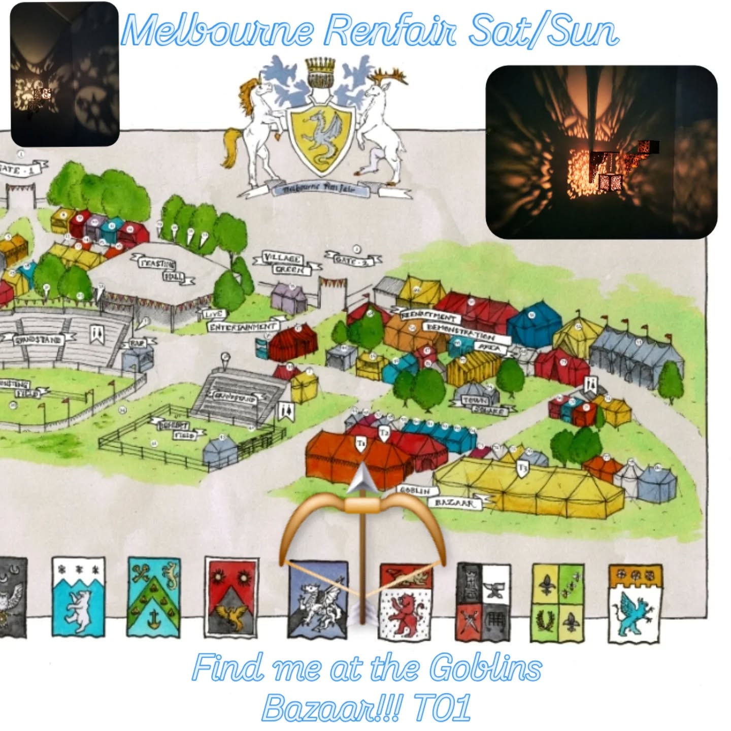 Melbourne Renfair is this weekend!!! Can't wait to see you all & go wild @melbourne_renfair .
This map made by Ryan O'Connor shows where you can find the Goblins Bazaar and which tent and row I'm in... Tent 01 and D2.
I'm fully expecting to be wowed by the incredible talent of all my creative neighbours!!! 🥰💖🥰
#melbournerenfair #renfaire #maps #whatonmelbourne #handmadewithlove