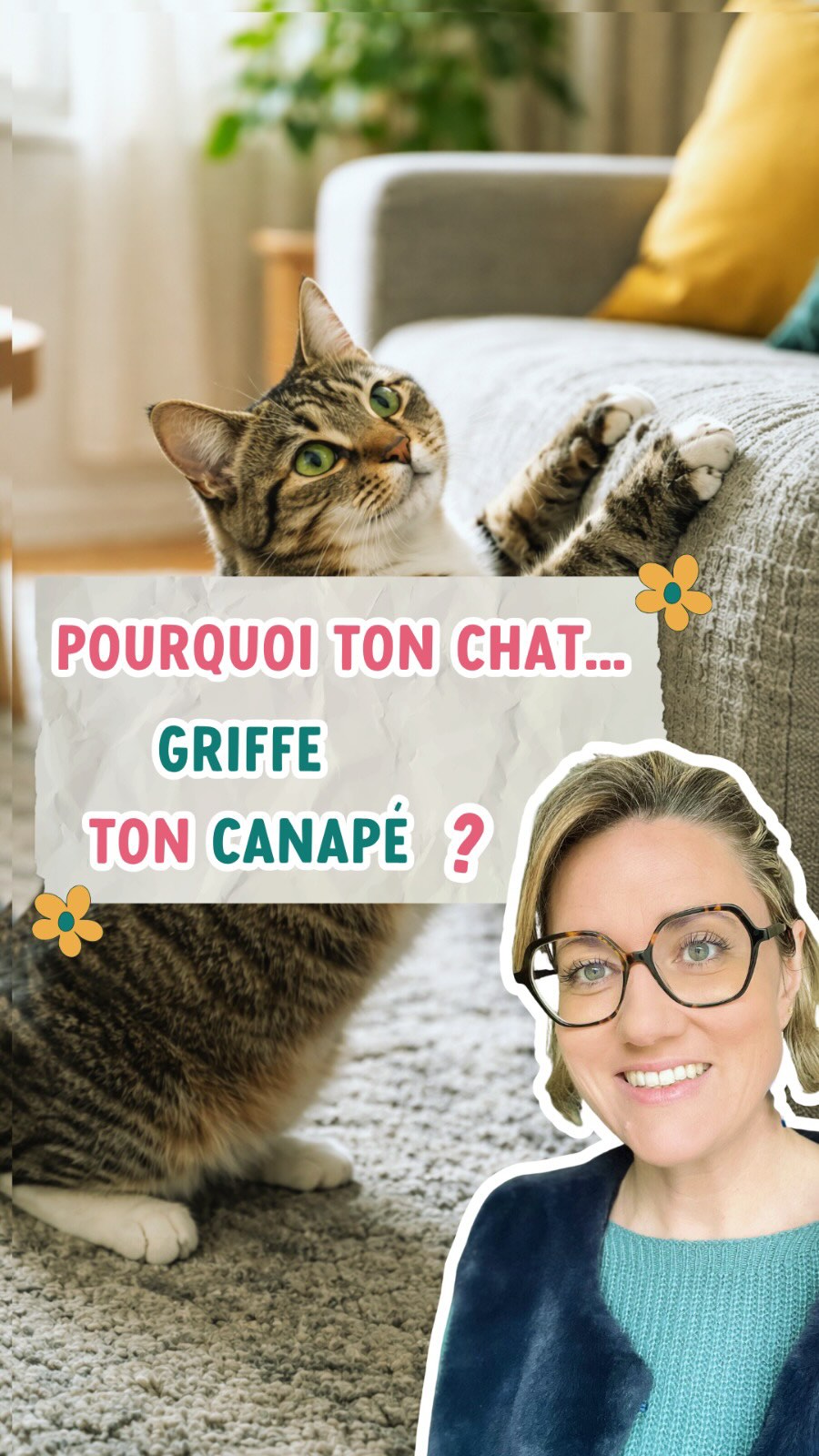 ON EST D’ACCORD QUE le canapé tailladé par les griffes de chat, c’est pas dingue comme déco !
Mais ton chat a besoin de faire ses griffes et je t’explique pourquoi dans cette vidéo. Bien sûr, c’est un résumé et il y a d’autres subtilités, mais je schématise pour que ça rentre en 1 min chrono !
C’est toujours plus facile d’accepter un comportement quand on en comprend la cause !
Maintenant, si tu souhaites vraiment sauver ton canapé, dis-moi en commentaires si un mode d’emploi t’intéresse, et je te prépare une nouvelle vidéo sur ce thème !
En attendant, l’idée à retenir : on ne gronde pas son chat quand il fait ses griffes, quelque soit l’endroit !
#entrechatetmoi #comportementchat #conseilchat