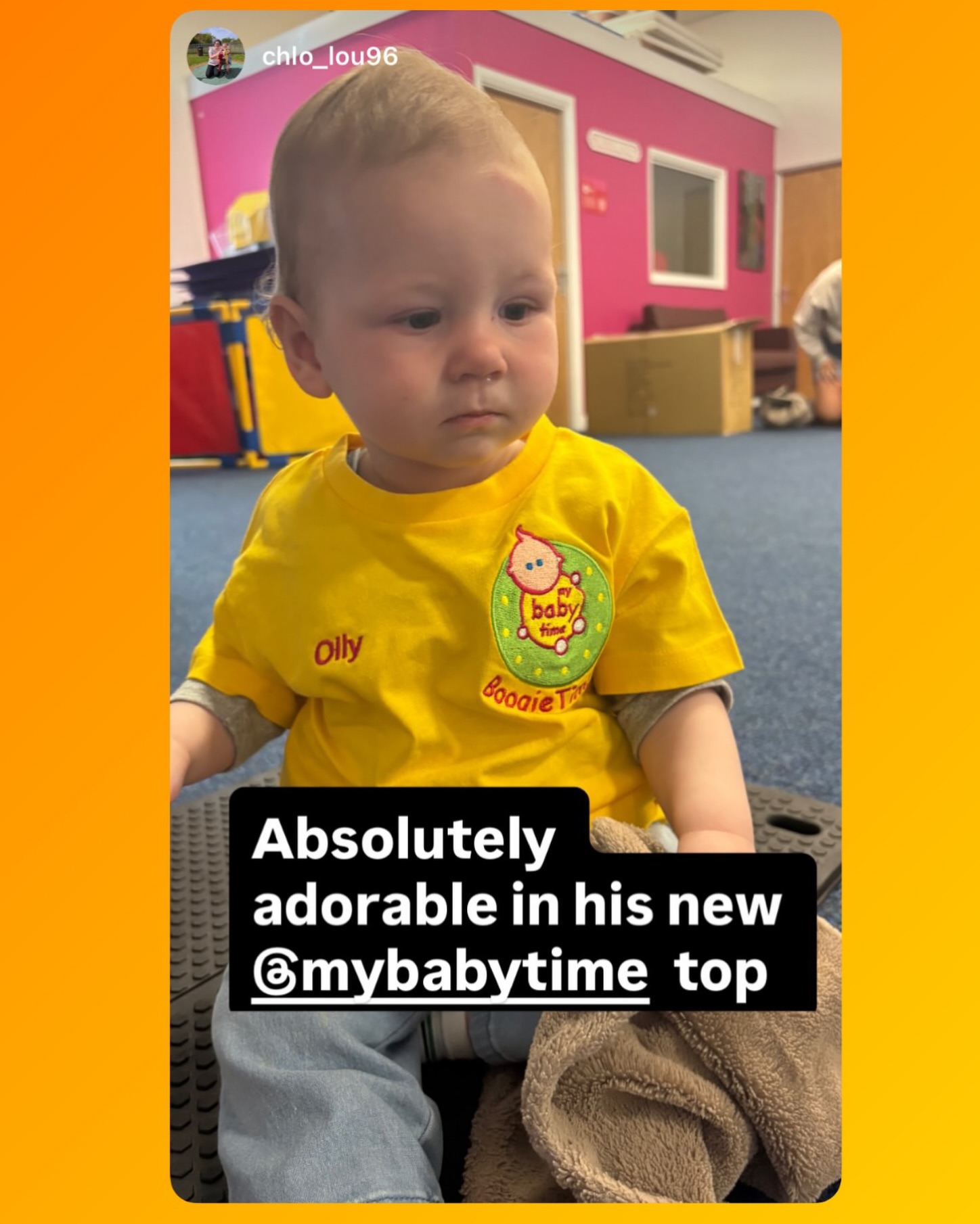 We don’t advertise these but you can order your own personalised embroidered MyBabytime t-shirt from your class leader. They cost £12 each (cost price).