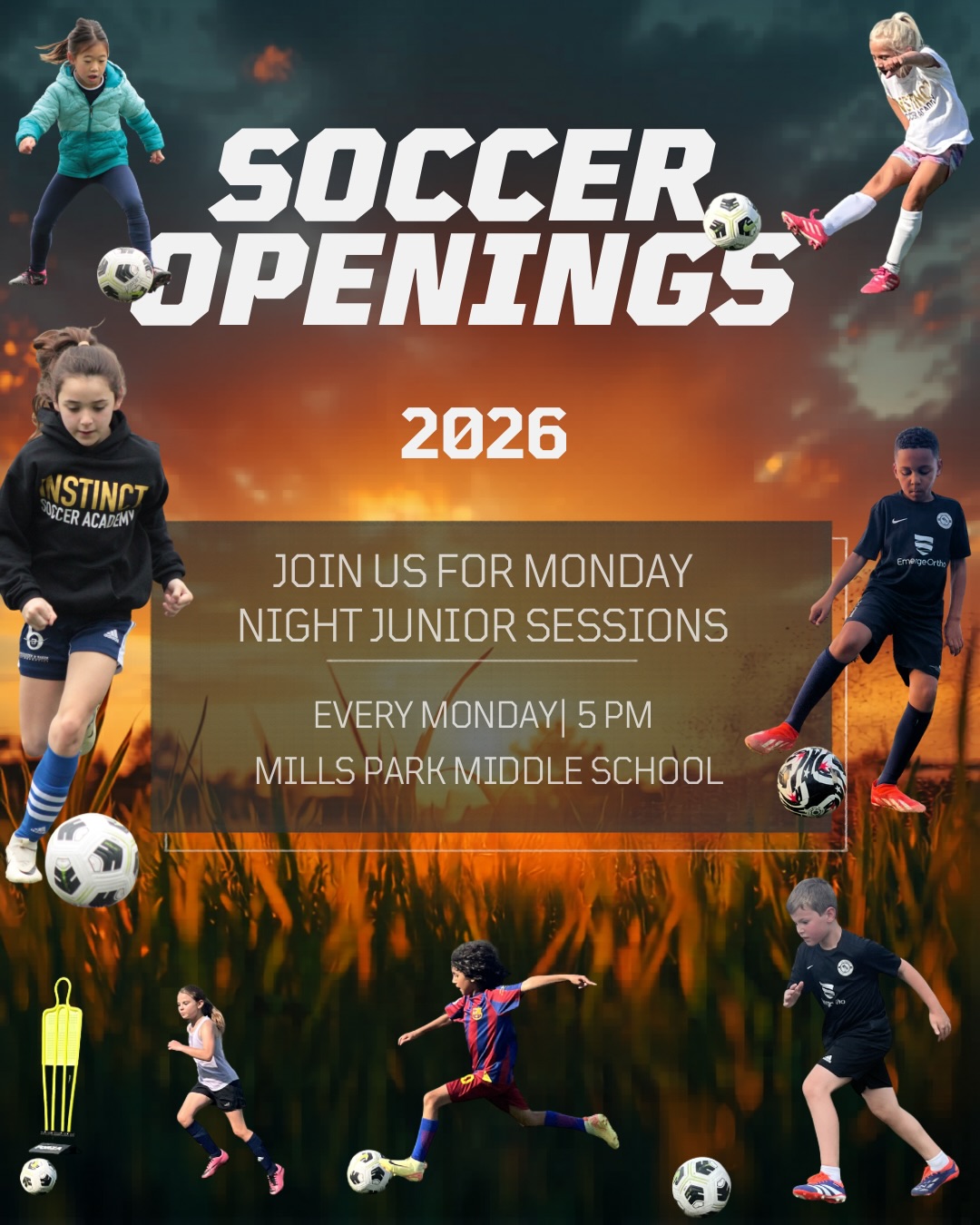 ⚽️ MONDAY NIGHT JUNIOR SESSIONS ⚽️
We are excited to open up more spots for our young athletes ages 5-7! 💪🏼
These sessions are designed to help players build:
✅ Confidence on the ball
✅ Coordination & balance
✅ Ball mastery fundamentals
✅ Soccer IQ through fun, competitive training
📍 Mills Park Middle School
🕔 Every Monday at 5 PM
🔥 FIRST SESSION IS FREE! 🔥
Come out, meet the group, and see what Instinct Soccer Academy is all about. We can’t wait to see new faces out on the field!
If you’re looking for a positive environment where your child can develop skills, work hard, and fall in love with the game, this is the place to be. ⚽️
📩 Message us directly to reserve your spot before sessions fill up!
#InstinctSoccerAcademy #YouthSoccer #SoccerTraining #CaryNC #futurestars