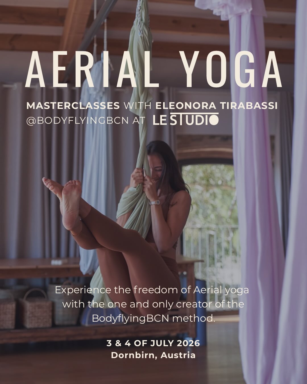 We are SO excited to invite you to something really special… 🧚✨
A magical weekend of Aerial Yoga with Eleonora Tirabassi @bodyflyingbcn — creator of the BodyflyingBCN method — right here in Dornbirn 🤍🇦🇹
🗓 3 & 4 July 2026
Eleonora is not only an incredible teacher, but a radiant soul who brings passion, creativity, and joy into every single class. Her way of guiding makes you feel supported, empowered, and ready to fly beyond your limits.
🌿 Friday Evening – All Levels
The perfect space to begin your aerial journey or refresh your basics.
🔥 Saturday Morning – Deeper Practice
For those ready to explore further, refine, and expand their practice.
Each masterclass includes 90 minutes of uplifting aerial yoga, followed by snacks, drinks & connection time together. Because this is more than a class, it’s an experience.
And the best part? You don’t need to travel to Barcelona to enjoy it. We’re bringing the magic to you!✨
🎟 Early Bird: 45€ until 31.05.26
Regular price: 55€
Join one or both masterclasses if you’d like a double dose of aerial fun and good energy 😎🧚
Spots are limited! Come fly with us 💕
Book your spot now: https://www.aureyoga.com/service-page/aerial-masterclasses-with-eleonora
📸 @leogerzon
#AerialYoga #AerialYogaLove #BodyflyingBCN #YogaWorkshop #VorarlbergYoga