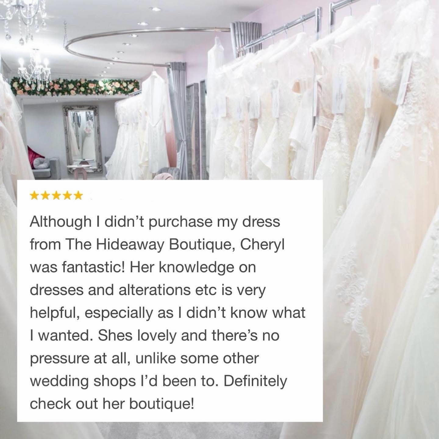 ⭐️⭐️⭐️⭐️⭐️
While we didn’t find the perfect dress for this bride-to-be, she had a great experience and generously shared this beautiful review, which we’re incredibly grateful for.
Check out all our 5⭐️ reviews on Google.
#fivestarreview #bridalboutiques #yateley #hampshirebride