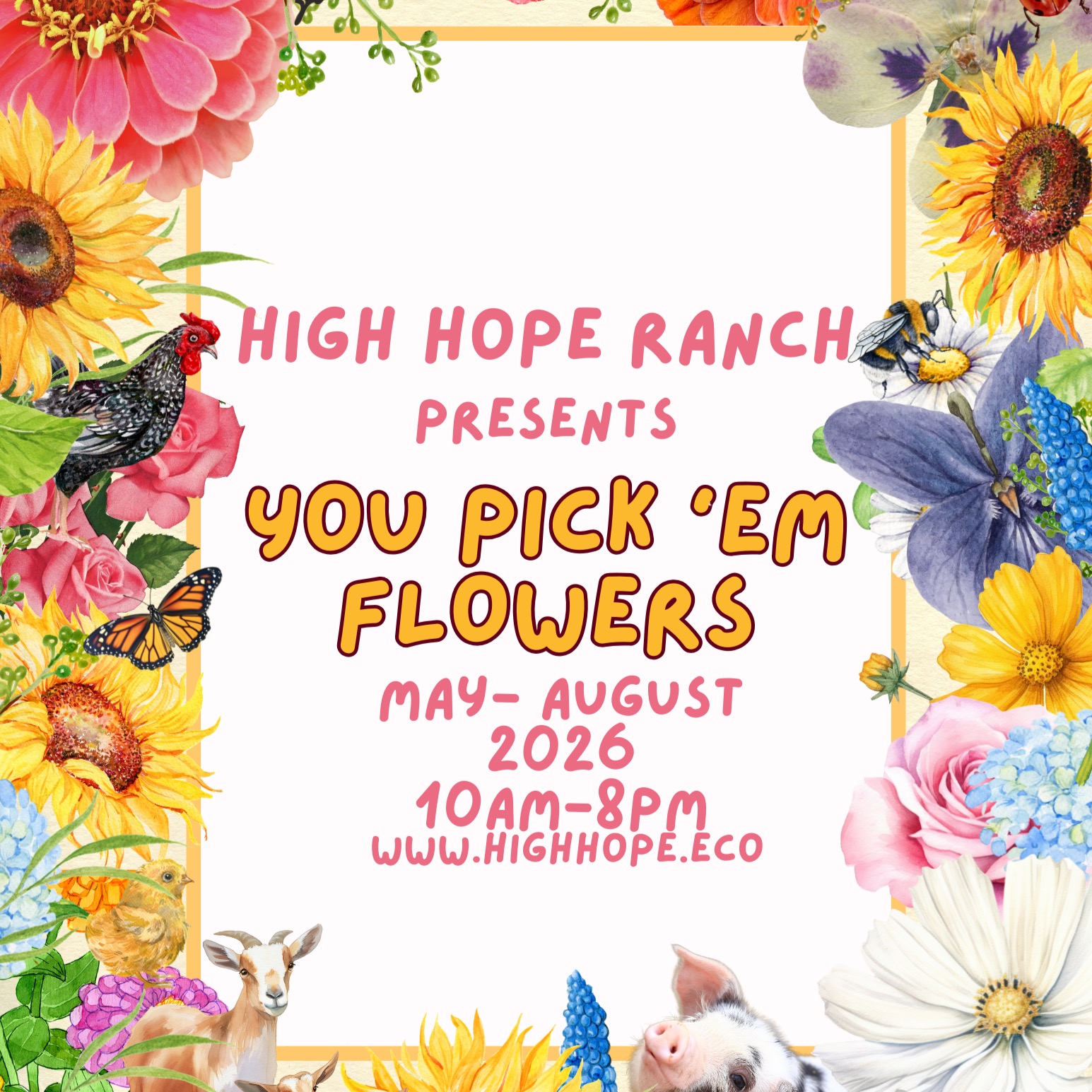 FLOWER PICKIN' IS OPEN! Come on out to the ranch and pick flowers every weekend through July at High Hope Ranch 📍3353 CR 2009
Glen Rose, TX 76043 Cups $10 Vases $20 see you in the garden! 🌸