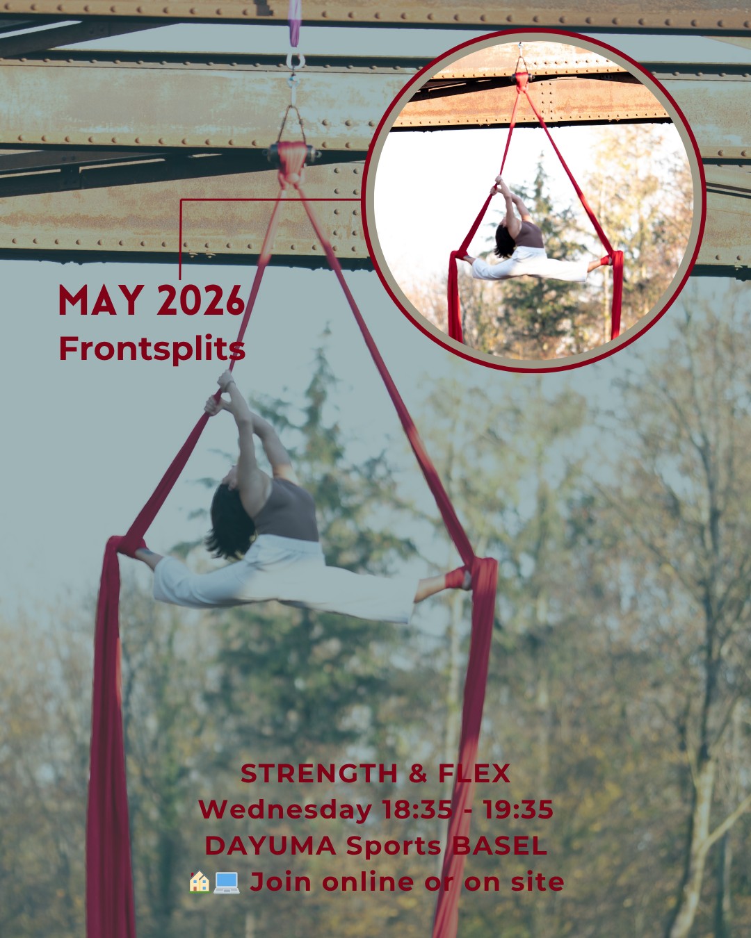 Mai Stretching Goal: Front Splits – ein Bein nach dem anderen🌸
Der Mai ist da – alles blüht und hoffentlich auch deine Hamstrings.🌷
Während alle anderen die Sonne geniessen, arbeiten wir daran, unsere Beine ganz entspannt in entgegengesetzte Richtungen zu schicken.
Egal, ob du dich aktuell eher wie ein Brett fühlst oder schon elegant in deine Splits gleitest, du bist genau richtig hier! Mit regelmässigem Training, Geduld und ein paar tiefen Atemzügen (plus vielleicht ein dramatisches Seufzen 😜) kommst du deinem Front Split Ziel Schritt für Schritt näher.
Und das Beste? Mehr Beweglichkeit, weniger Verspannungen und dieses „Wow, ich kann das wirklich“-Gefühl 💪✨
📅 Jeden Mittwoch | 18:35 – 19:35
📍 Dayuma Sports & online möglich
🧘♀️ Für alle Levels – auch wenn deine Beinrückseiten gerade noch laut protestieren.
PS: Wenn du dich auf halbem Weg in den Split fragst, warum du dir das antust – genau dann bist du auf dem richtigen Weg😜
🇬🇧
May Stretching Goal: Front Splits – one leg at a time🌸
May is here – everything is blooming and hopefully your hamstrings too. 🌷
While everyone else is out enjoying the sunshine, we’re working on sending our legs in opposite directions like it’s completely normal.
Whether you currently feel like a wooden plank or you’re already sliding gracefully into your splits, you’re in the right place! With consistent training, patience, and a few deep breaths (plus maybe some dramatic sighing 😜), you’ll get closer to your front split step by step.
And the best part? More flexibility, less tension, and that “wow, I can actually do this” feeling 💪✨
📅 Every Wednesday | 18:35 – 19:35
📍 Dayuma Sports & available online
🧘♀️ All levels welcome – even if your hamstrings are currently protesting loudly.
PS: If you start questioning your life choices halfway into a split – you’re doing it right 😜
#FrontSplitsJourney #FlexibilityGoals #StretchAndSmile #MoveBetterFeelBetter