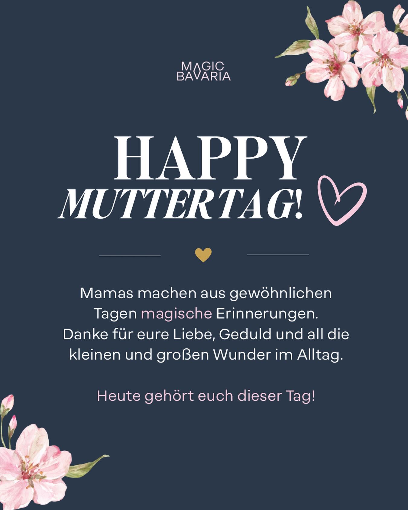 Heute feiern wir all die wunderbaren Mamas da draußen 💐
Danke für eure unendliche Liebe, eure Stärke, eure Geduld und dafür, dass ihr aus den kleinsten Momenten oft die schönsten Erinnerungen macht ✨
Ihr seid Zuhörerinnen, Mutmacherinnen, Organisatorinnen, Trösterinnen und oft einfach echte Alltagsheldinnen! 🩷
Wir wünschen euch einen wunderschönen Muttertag voller Liebe, Lachen und ganz besonderer Momente mit euren Lieblingsmenschen!
#magicbavaria #muttertag #münchen #familienzeit #erinnerungenschaffen
