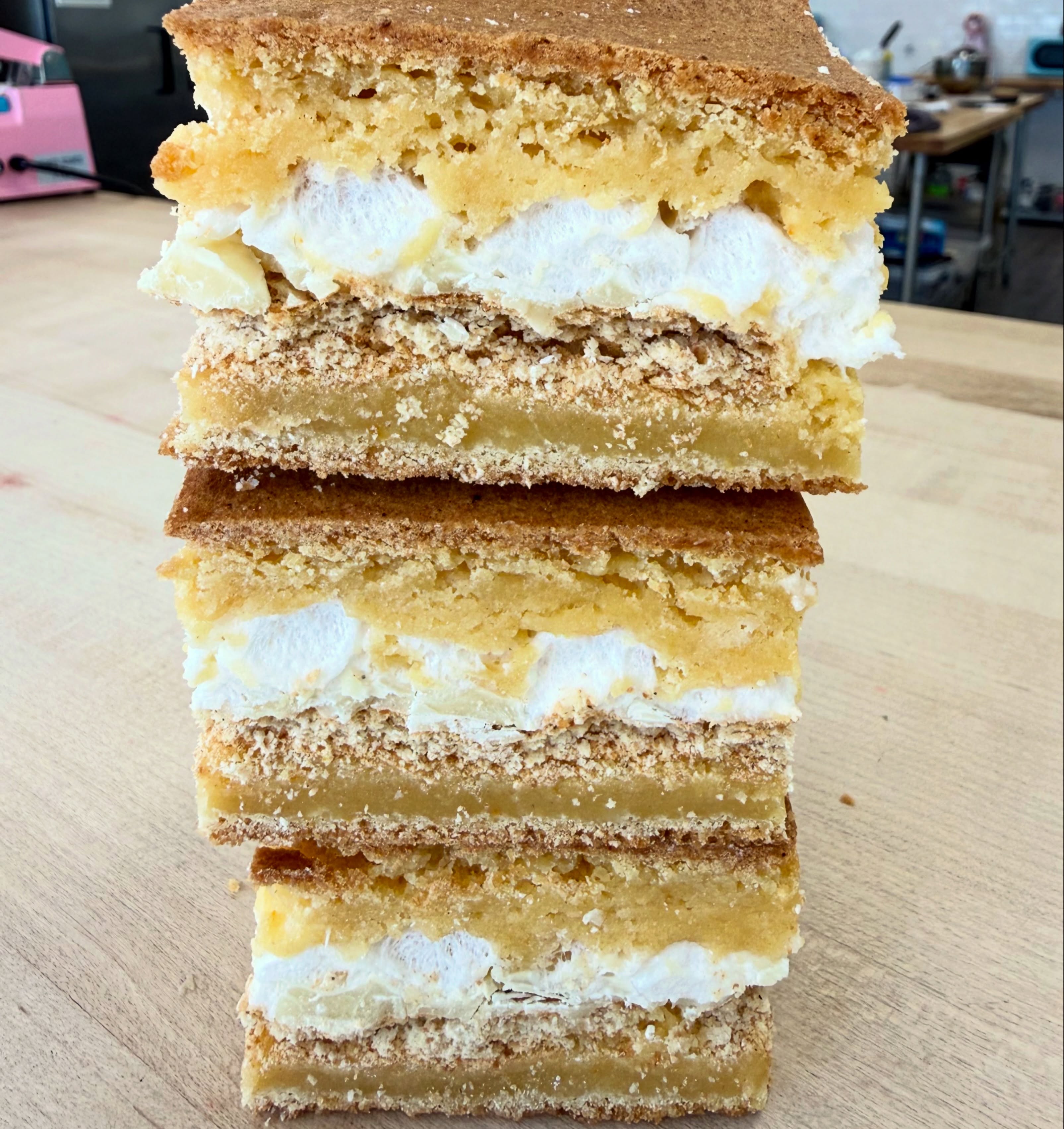 We always love creating new desserts for you at the bakery, but this one might just be our NEWEST FAVORITE… and we think you’re going to be obsessed too!! 🤩🍪🔥
Introducing our WHITE CHOCOLATE S’MORES COOKIE BAR!!
It starts with our soft, gooey vanilla cookie bar loaded with crunchy graham crackers, fluffy marshmallows, and creamy white chocolate chips 😍 Then we took it over the top with a sweet white chocolate drizzle and crushed graham cracker topping for the ultimate s’mores-inspired treat!
These bars are rich, gooey, sweet, and PACKED with flavor in every bite 🤤✨
Trust us… you do NOT want to miss this one!!
NOW AVAILABLE in our showcase — come grab one before they disappear!! 🏃♀️💨