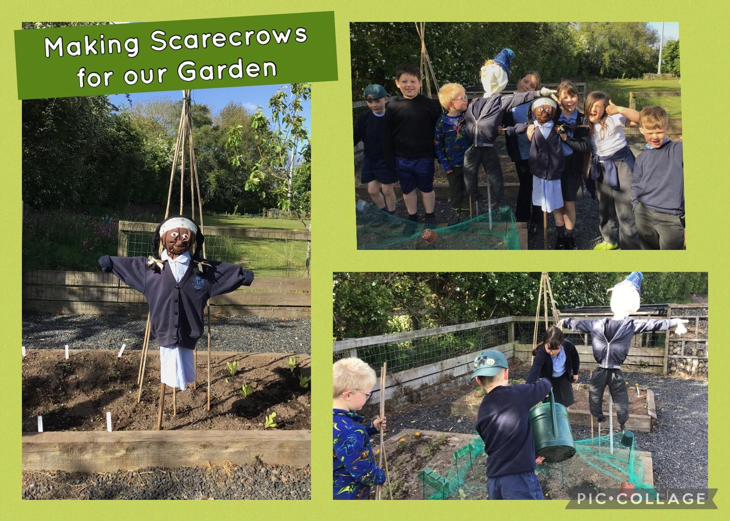 Some of us have been busy in the school garden recently. π₯¦π₯π§
This week After School Club made some new friends to help us keep our little plants safe from the birds! Meet Sammy and Sally!π
