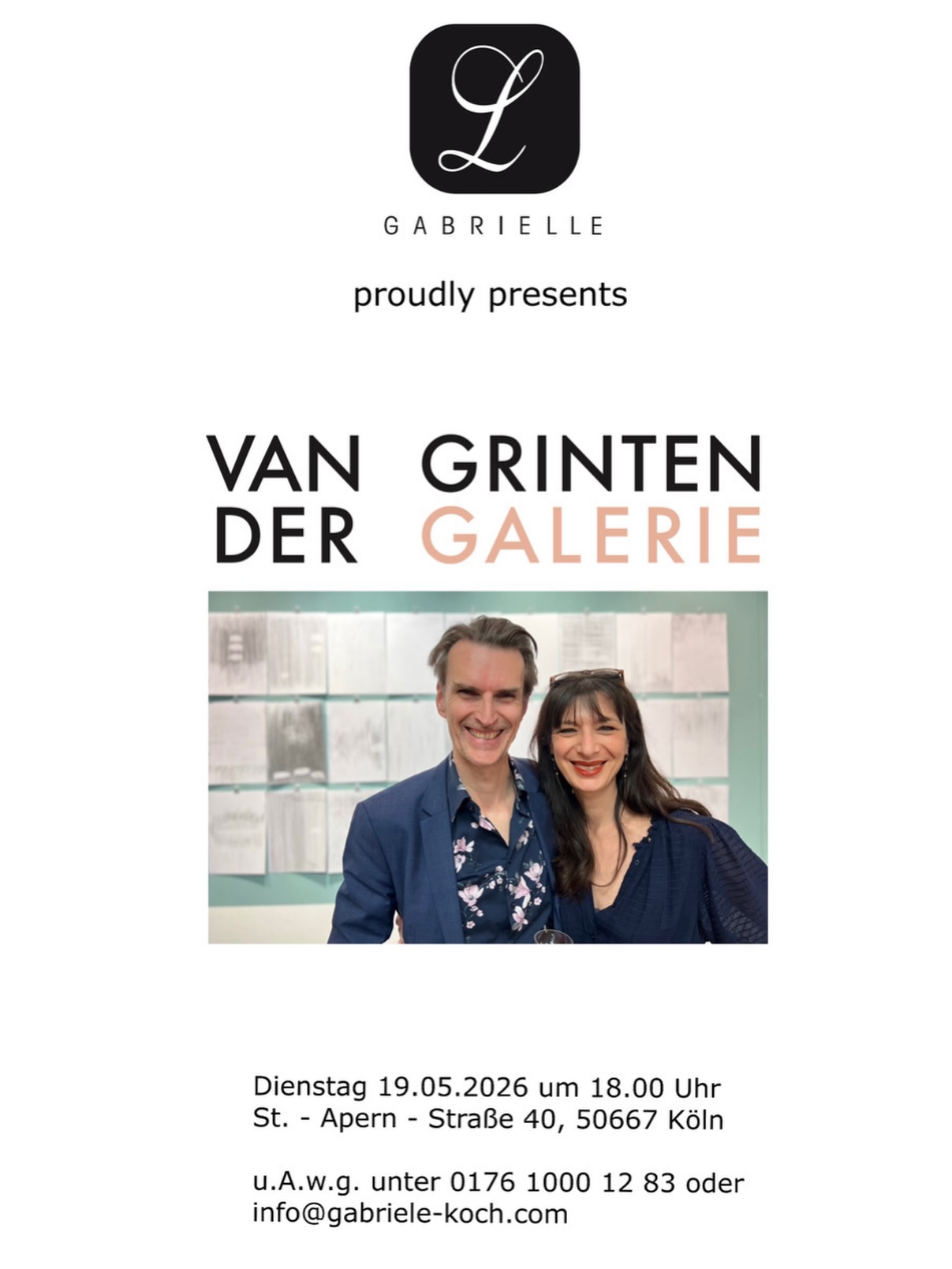 Ein Abend über Liebe, Kunst, Mode und Vergänglichkeit. ✨
Beim nächsten Salon Couture begrüßen wir Nadia & Franz van der Grinten und tauchen gemeinsam ein in Geschichten rund um Galerien, Künstlerfreundschaften und die Frage, was Kunst wirklich wertvoll macht.
Begleitet wird der Abend von den faszinierenden Arbeiten des japanischen Künstlers Izima Kaoru, dessen Fotografien Mode, Schönheit und den „schönen Tod“ auf besondere Weise miteinander verbinden.
Wir freuen uns auf inspirierende Gespräche, gute Gesellschaft und einen besonderen Abend im Atelier. 🤍
Dienstag, 19.05.2026
18:00 Uhr
St.-Apern-Straße 40, Köln
Mit der Bitte um Anmeldung.