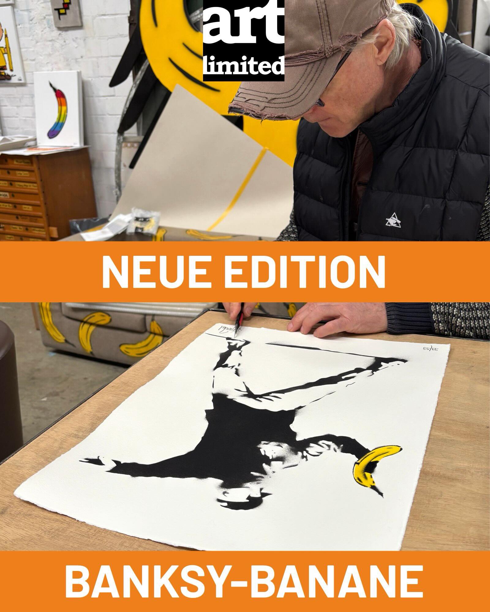 „Banksy X Baumgärtel“ 🍌
ART-LIMITED präsentieren mit der „Banksy-Banane“ die neue Edition von Thomas Baumgärtel.
Eine Hommage an Banksys ikonischen „Flower Thrower“ – ein Symbol des friedlichen Protests.
Limitierte Edition: nur 99 handgesprayte & signierte Exemplare
Jetzt erhältlich für EUR 790
Mehr auf: www.art-limited.shop
#banksybanane #bananensprayer #streetart #kunstsammler #artlimitedgallery