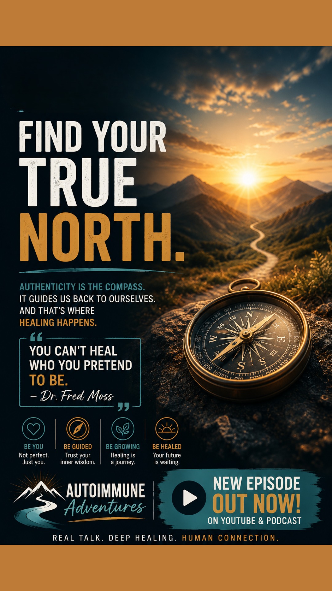 What if the goal was never to become “normal”?
What if healing is actually about returning to yourself?
In this unforgettable conversation, Dr. Fred Moss challenges the pressure to fit into labels, expectations, and identities that disconnect people from who they really are.
Authenticity is not weakness.
It’s not selfishness.
And it’s not failure.
It may actually be one of the most important parts of healing.
🎙️ Listen now to Dr. Fred Moss on Autoimmune Adventures.
#DrFredMoss #AutoimmuneAdventures #Authenticity #HealingJourney #ChronicIllness #MentalHealthAwareness #MindBodyHealing #TraumaHealing #EmotionalHealing #InvisibleIllness #PatientAdvocacy #HealingStartsWithin #HumanConnection #HealthPodcast